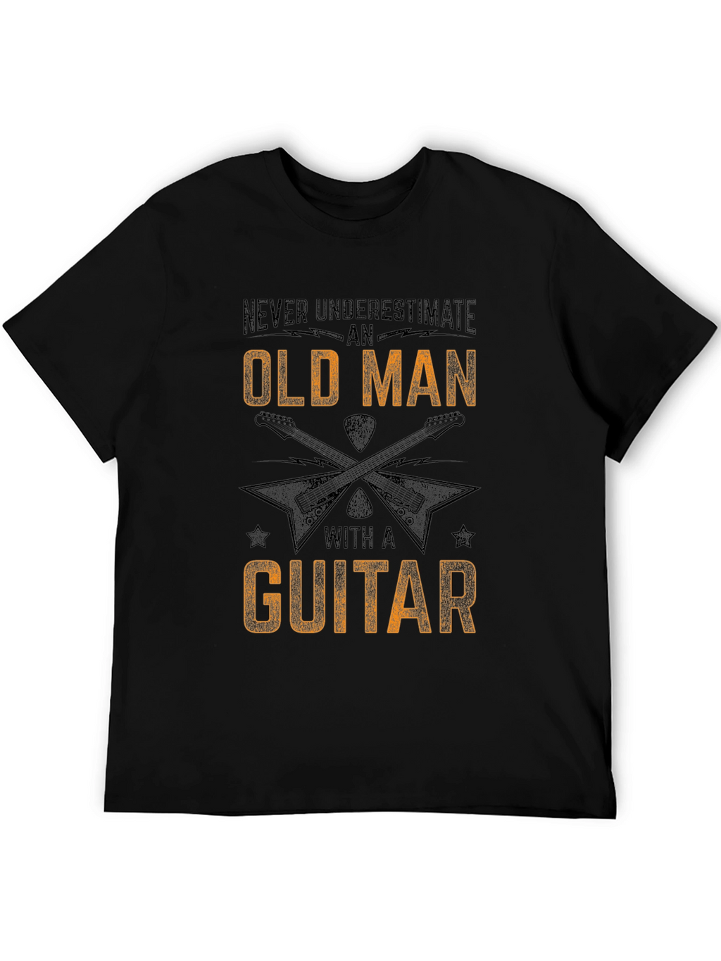 Old Man with a Guitar Black T-Shirt