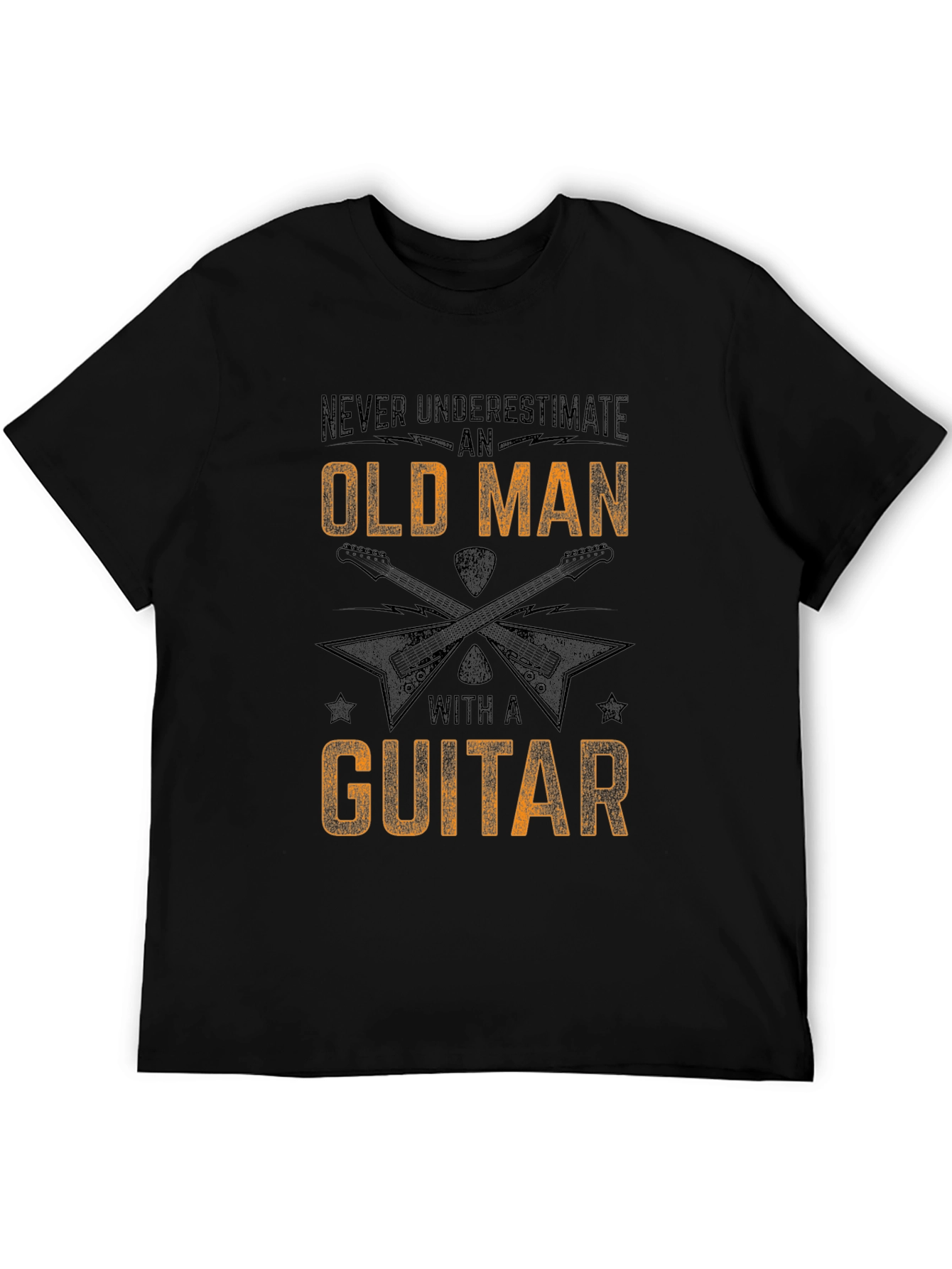 Old Man with a Guitar Black T-Shirt