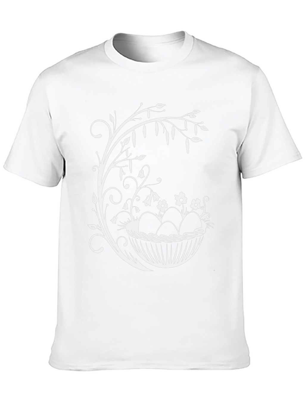 Easter Egg Basket Graphic Tee - Black Cotton Blend