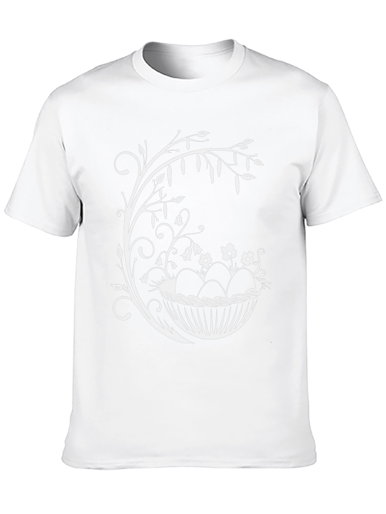 Easter Egg Basket Graphic Tee - Black Cotton Blend