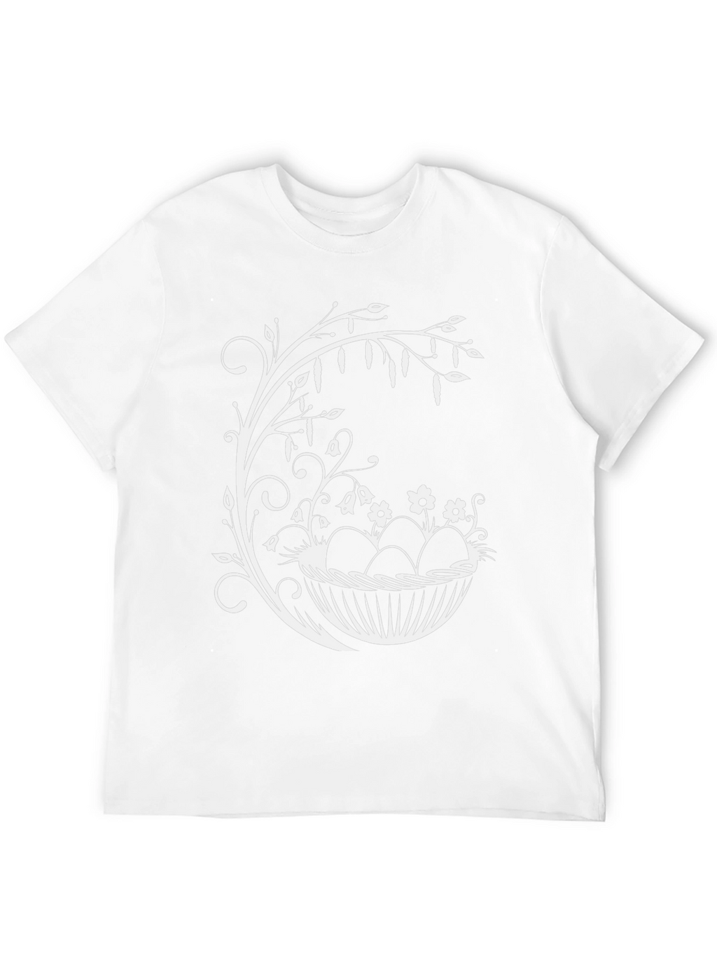 Easter Egg Basket Graphic Tee - Black Cotton Blend