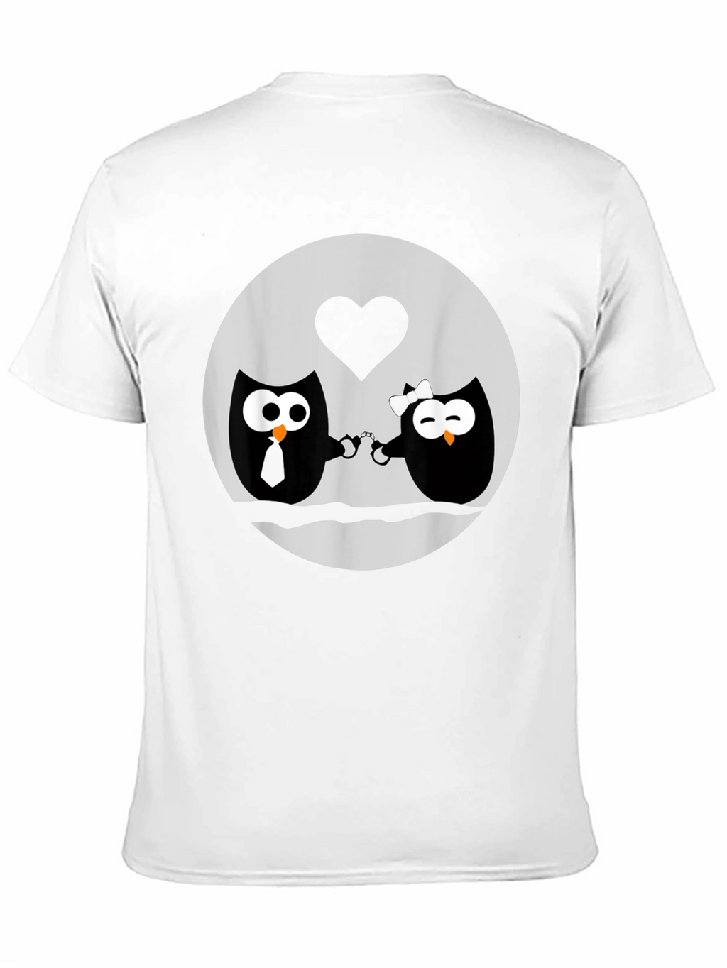 Owl Love T-Shirt - Handcuffed Owls - Black