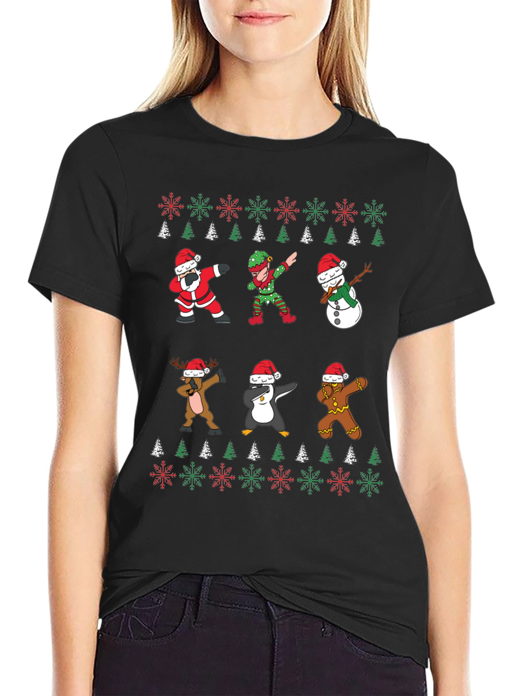 Christmas Dab T-Shirt - Santa Elf Reindeer Penguin