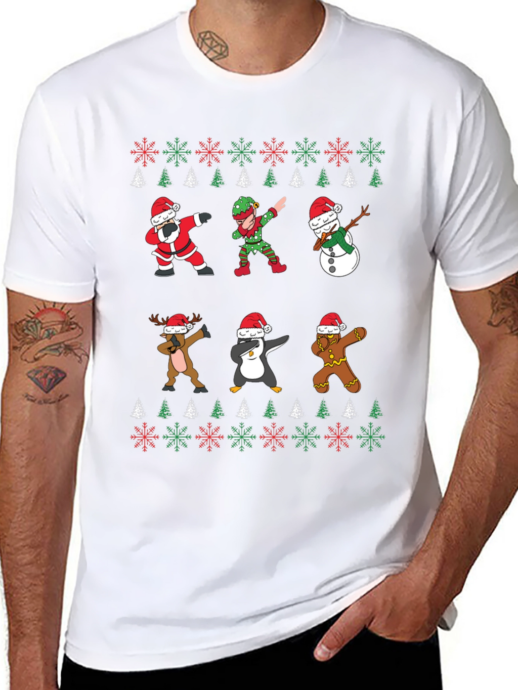 Christmas Dab T-Shirt - Santa Elf Reindeer Penguin