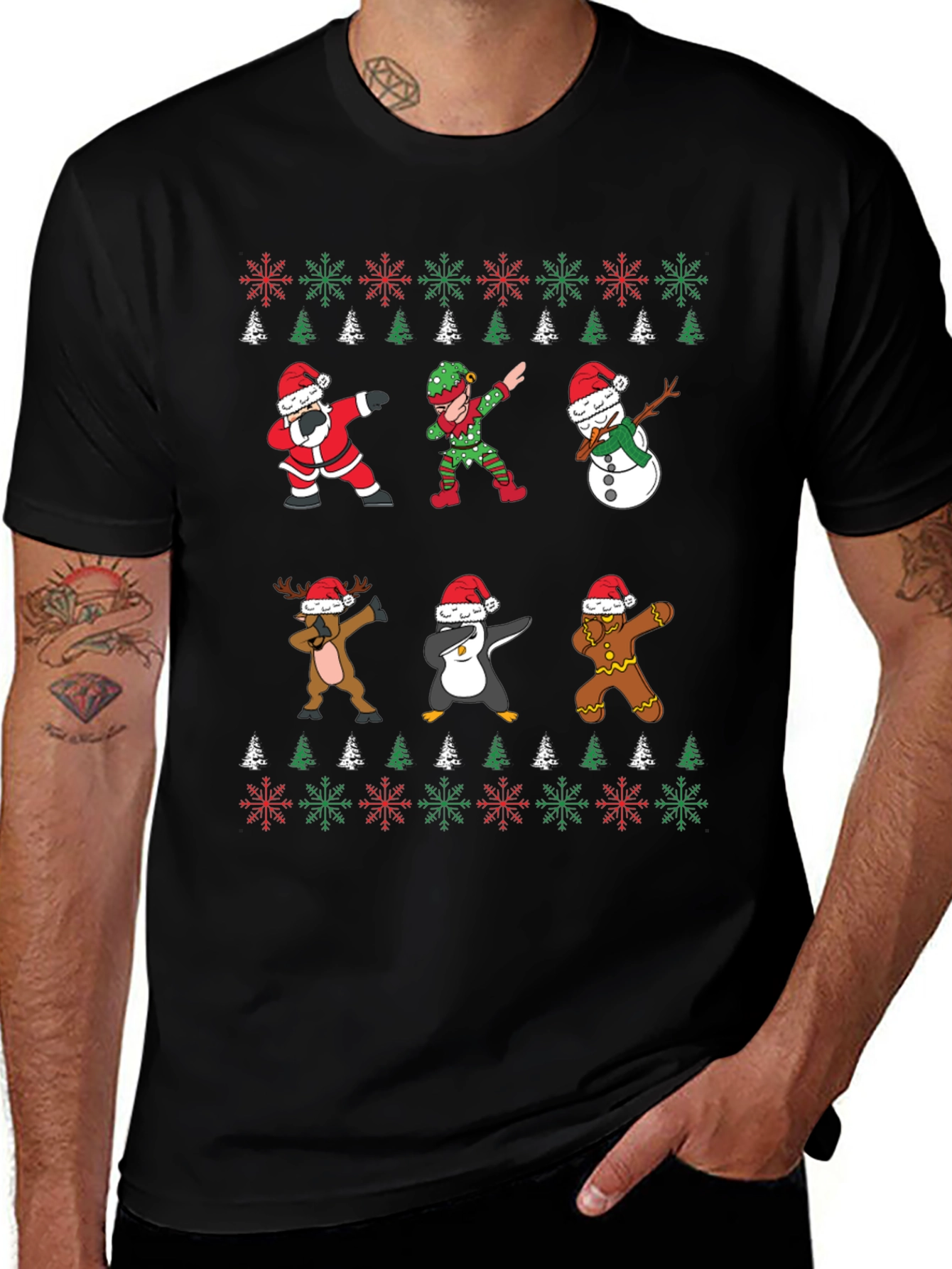 Christmas Dab T-Shirt - Santa Elf Reindeer Penguin
