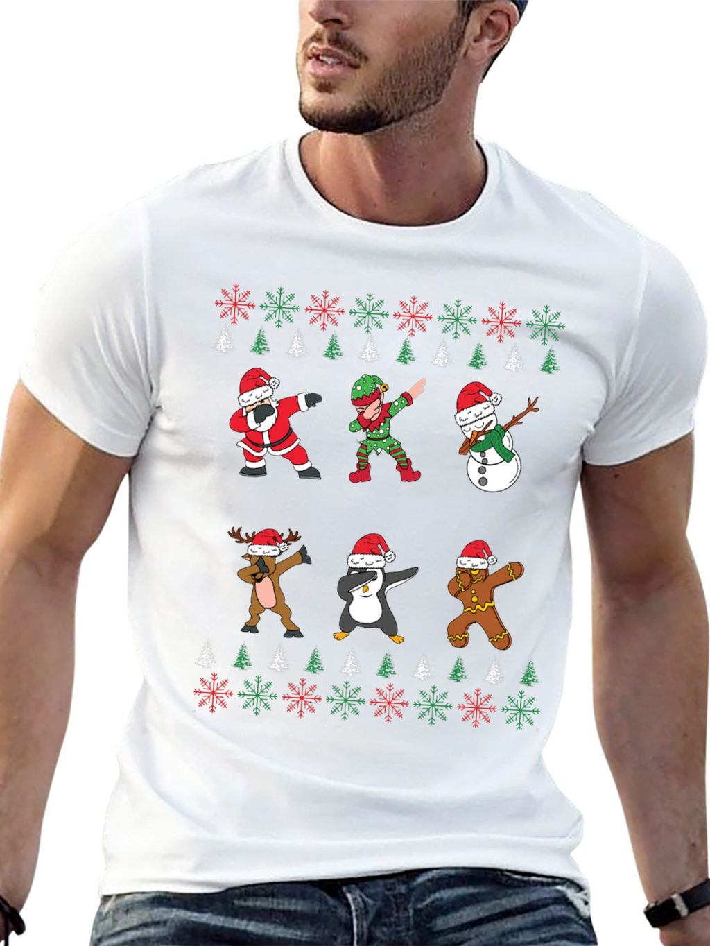 Christmas Dab T-Shirt - Santa Elf Reindeer Penguin