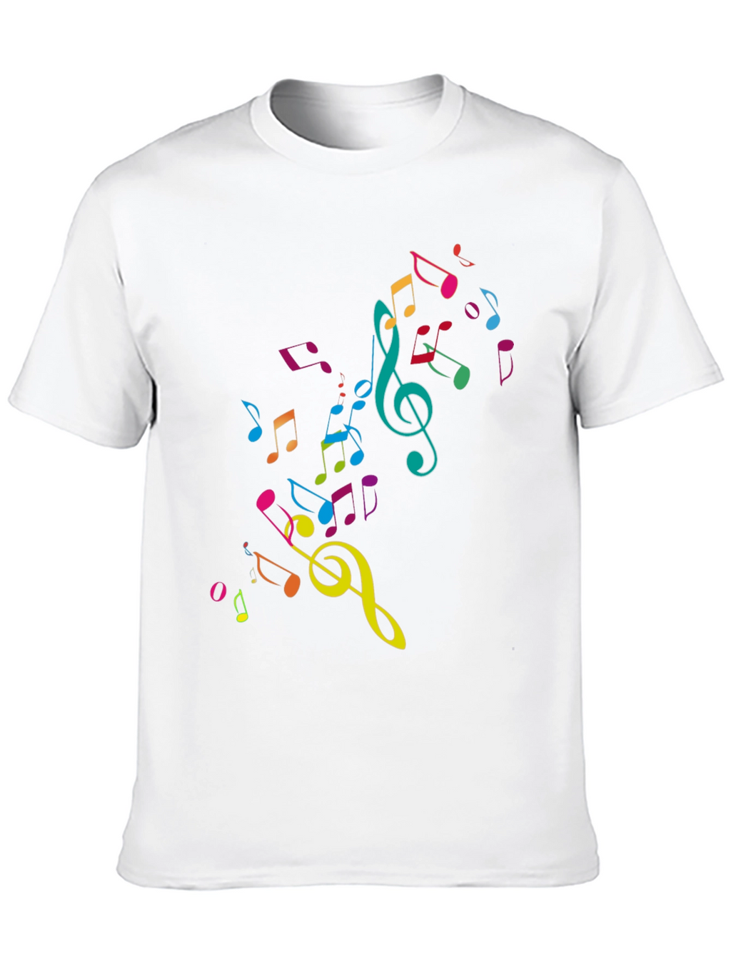 Music Notes Graphic Tee - Black Cotton T-Shirt