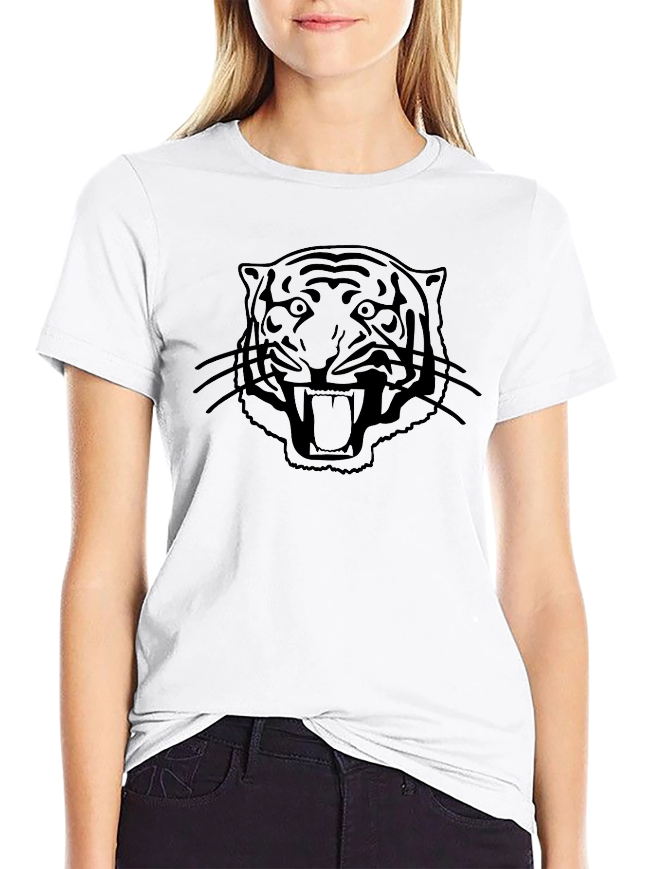 Bold Tiger Graphic Tee - Black