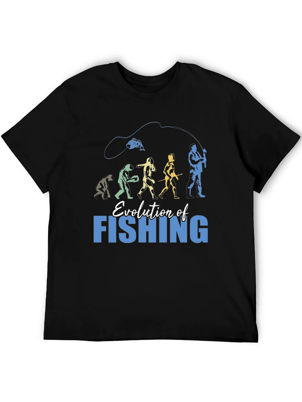 Evolution of Fishing Graphic T-Shirt
