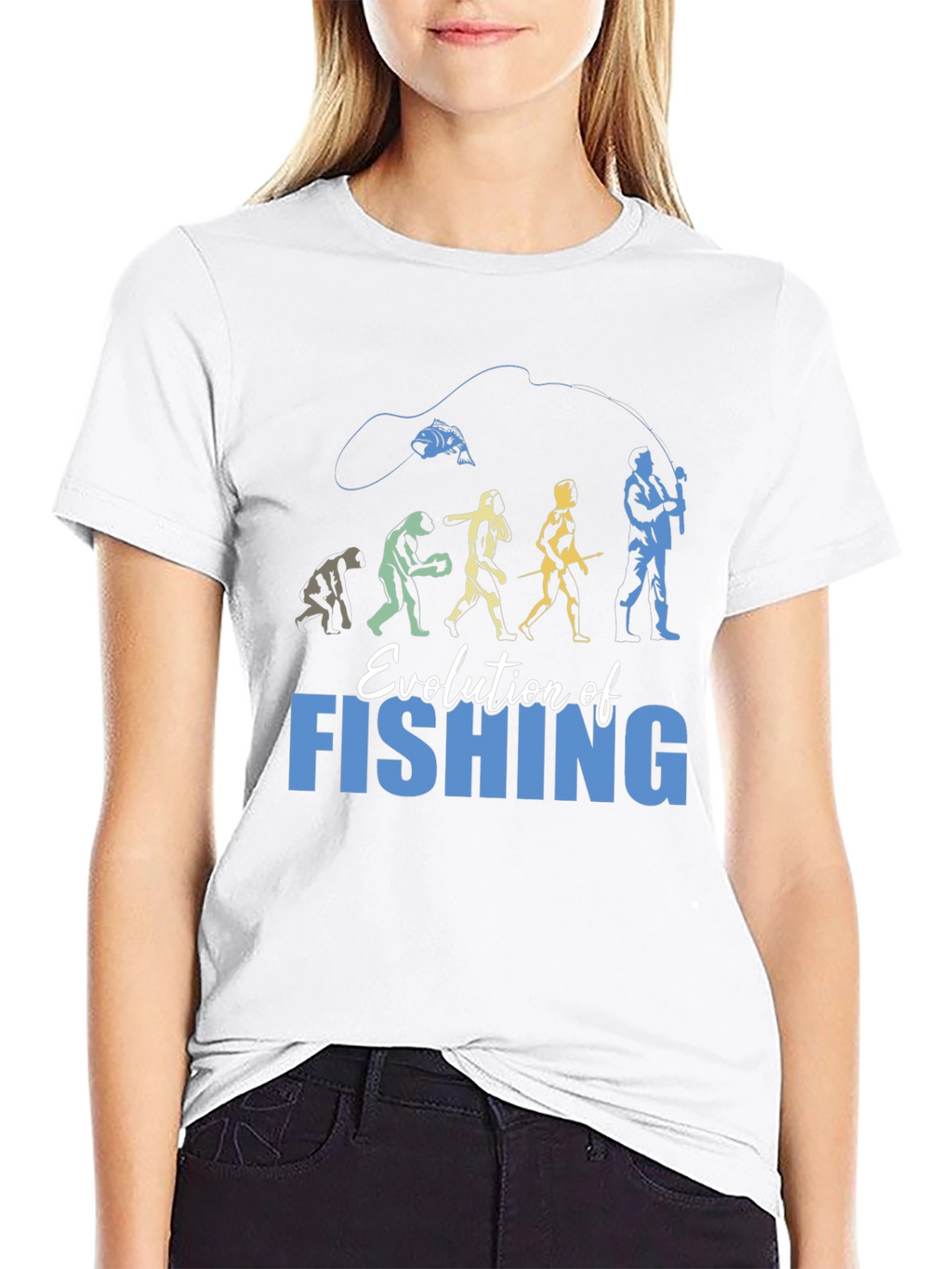 Evolution of Fishing Graphic T-Shirt