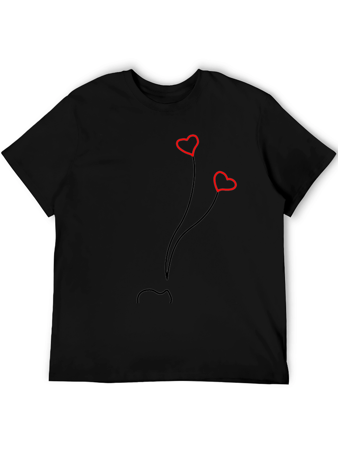 Heart Balloons Graphic Tee - Soft Cotton Blend