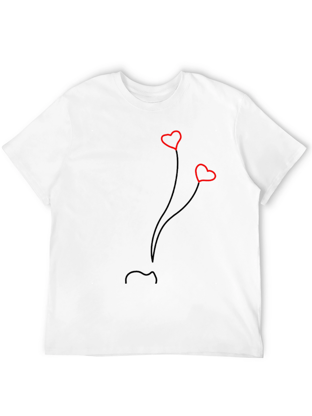 Heart Balloons Graphic Tee - Soft Cotton Blend