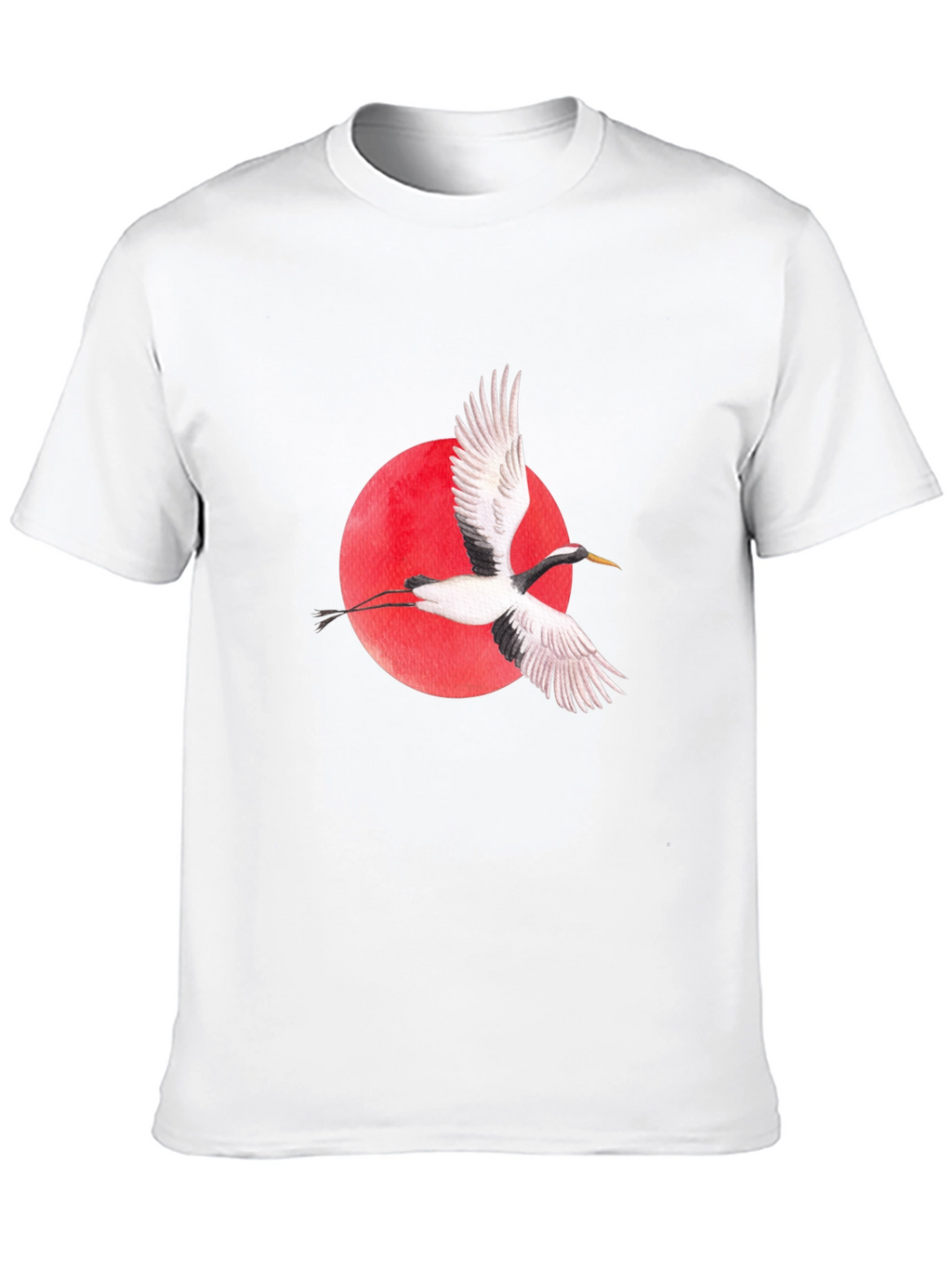 Crane & Red Sun Graphic T-Shirt