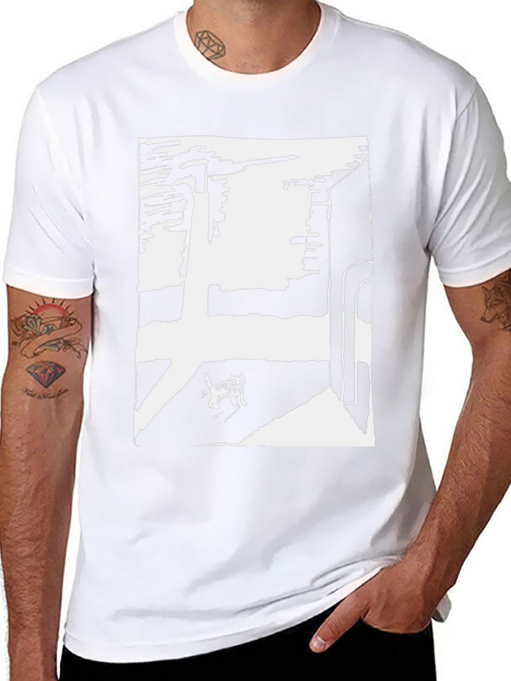 Abstract Graphic Tee - Black