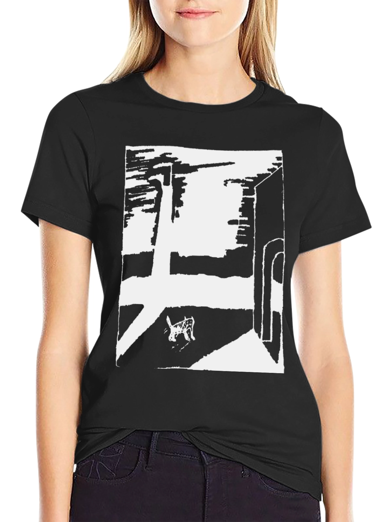 Abstract Graphic Tee - Black