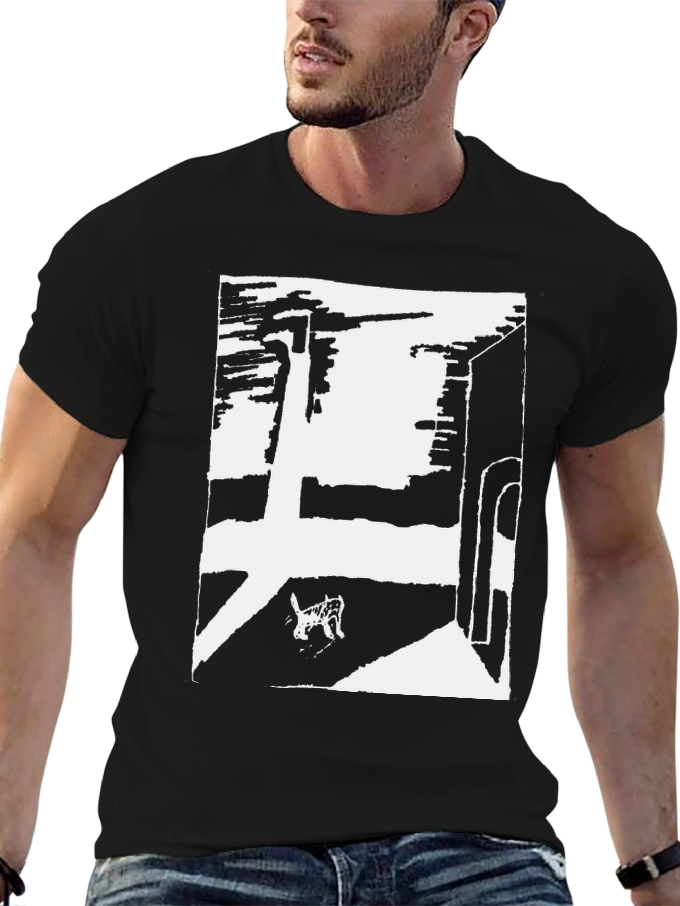 Abstract Graphic Tee - Black