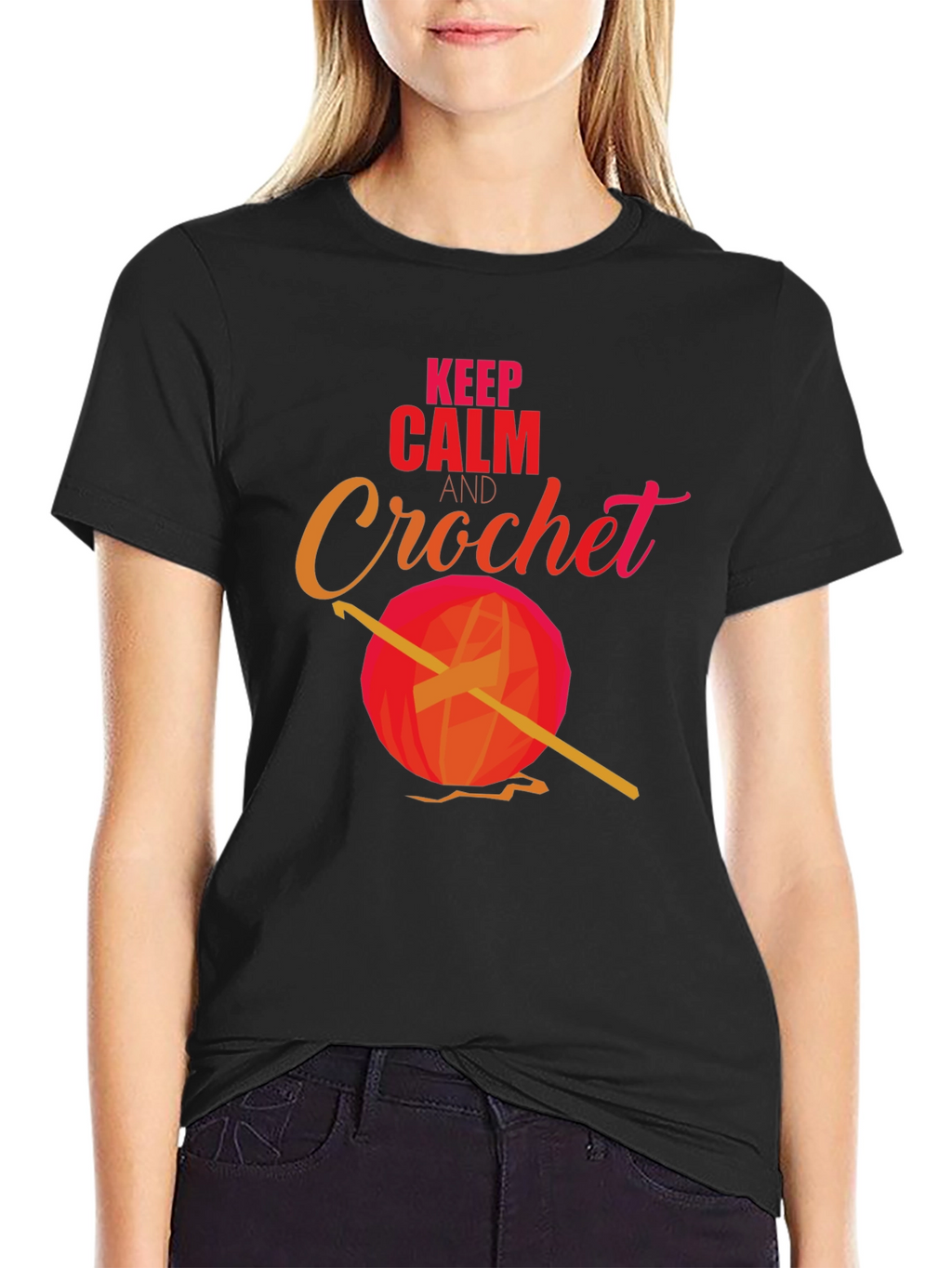 Keep Calm and Crochet T-Shirt - Yarn Hook Tee