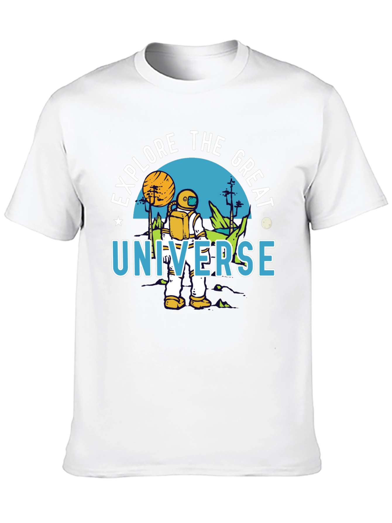 Explore the Great Universe Black Graphic T-Shirt