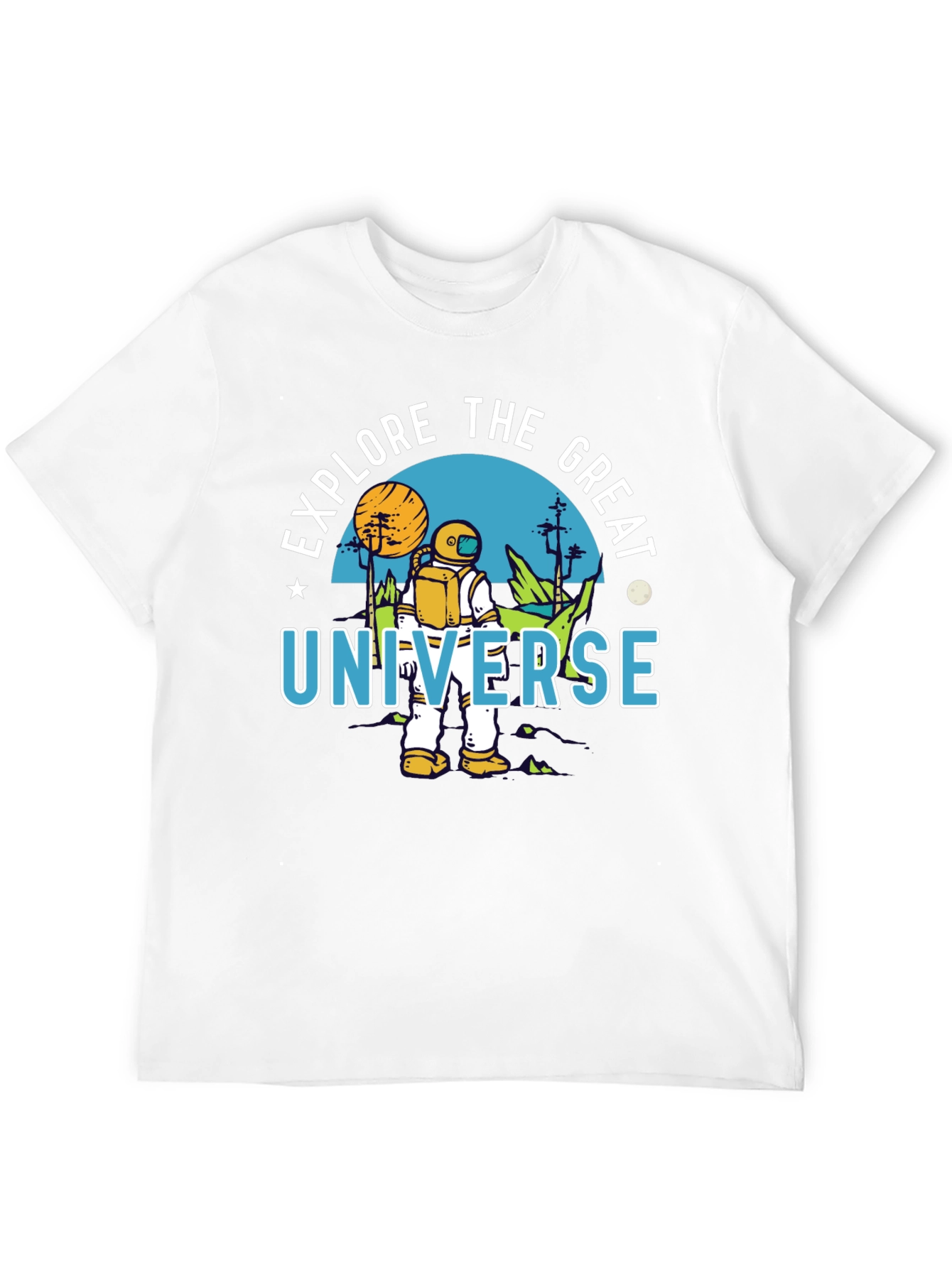 Explore the Great Universe Black Graphic T-Shirt