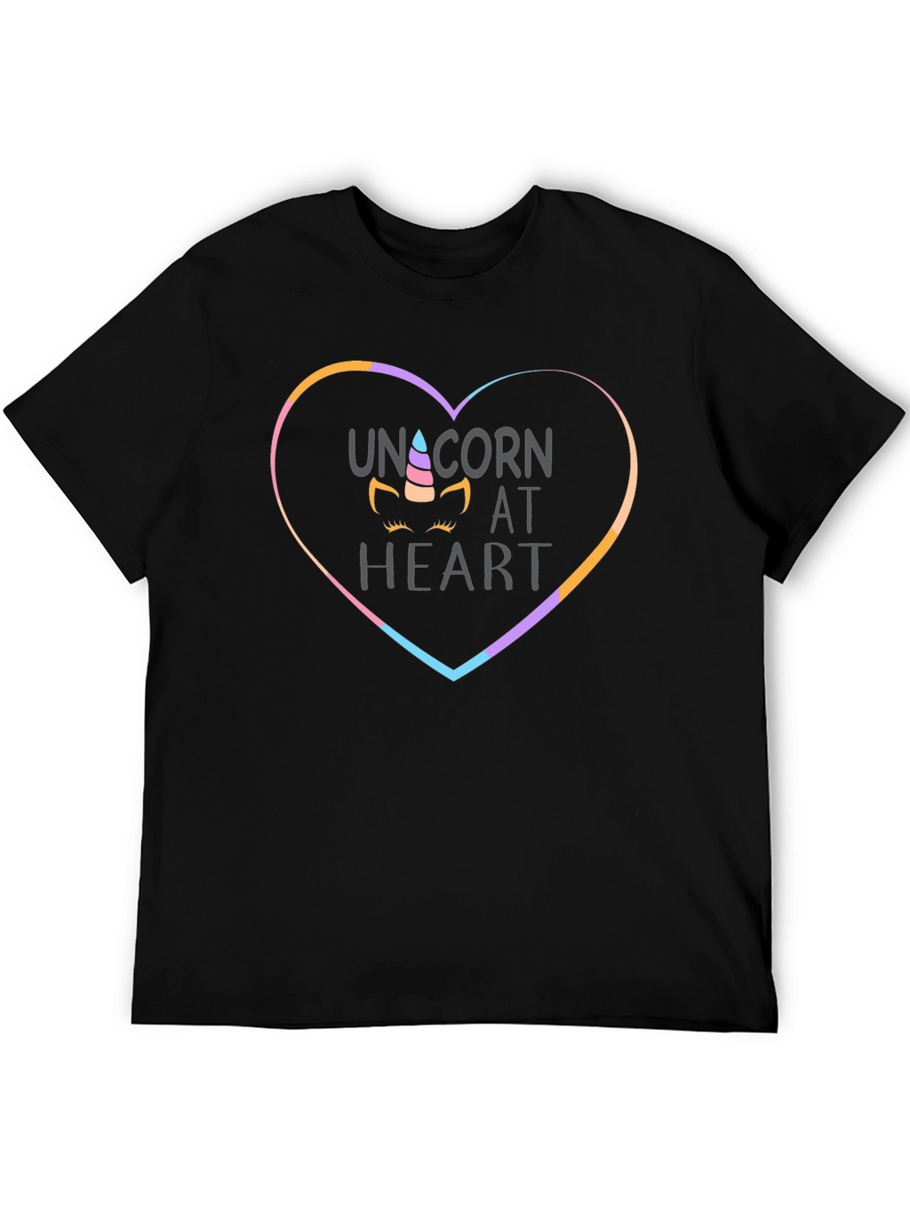 Unicorn at Heart Black T-Shirt