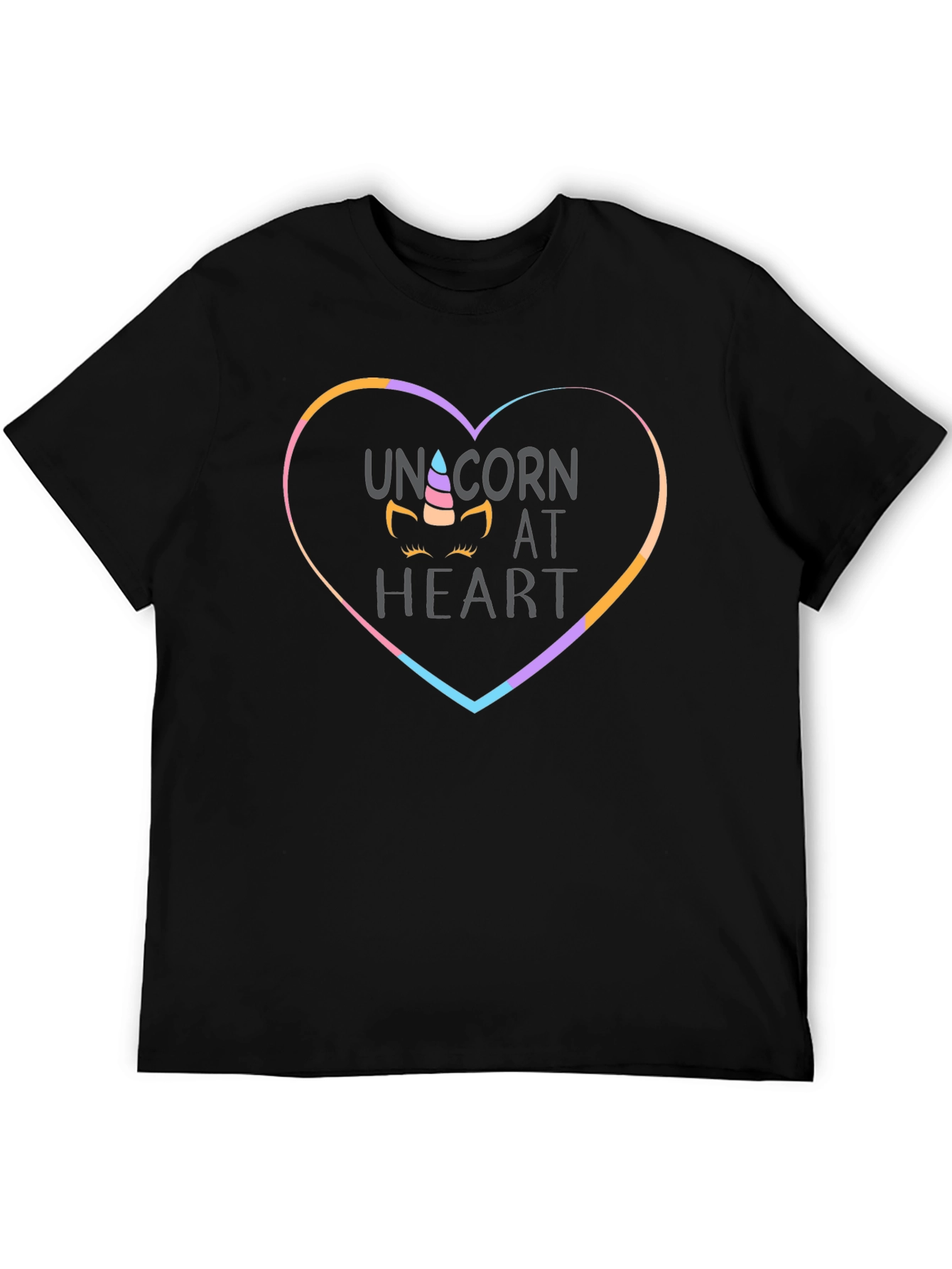 Unicorn at Heart Black T-Shirt
