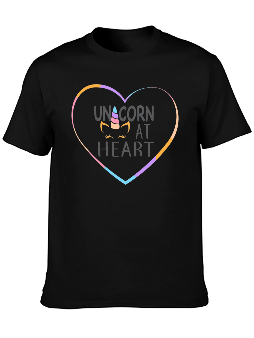 Unicorn at Heart Black T-Shirt