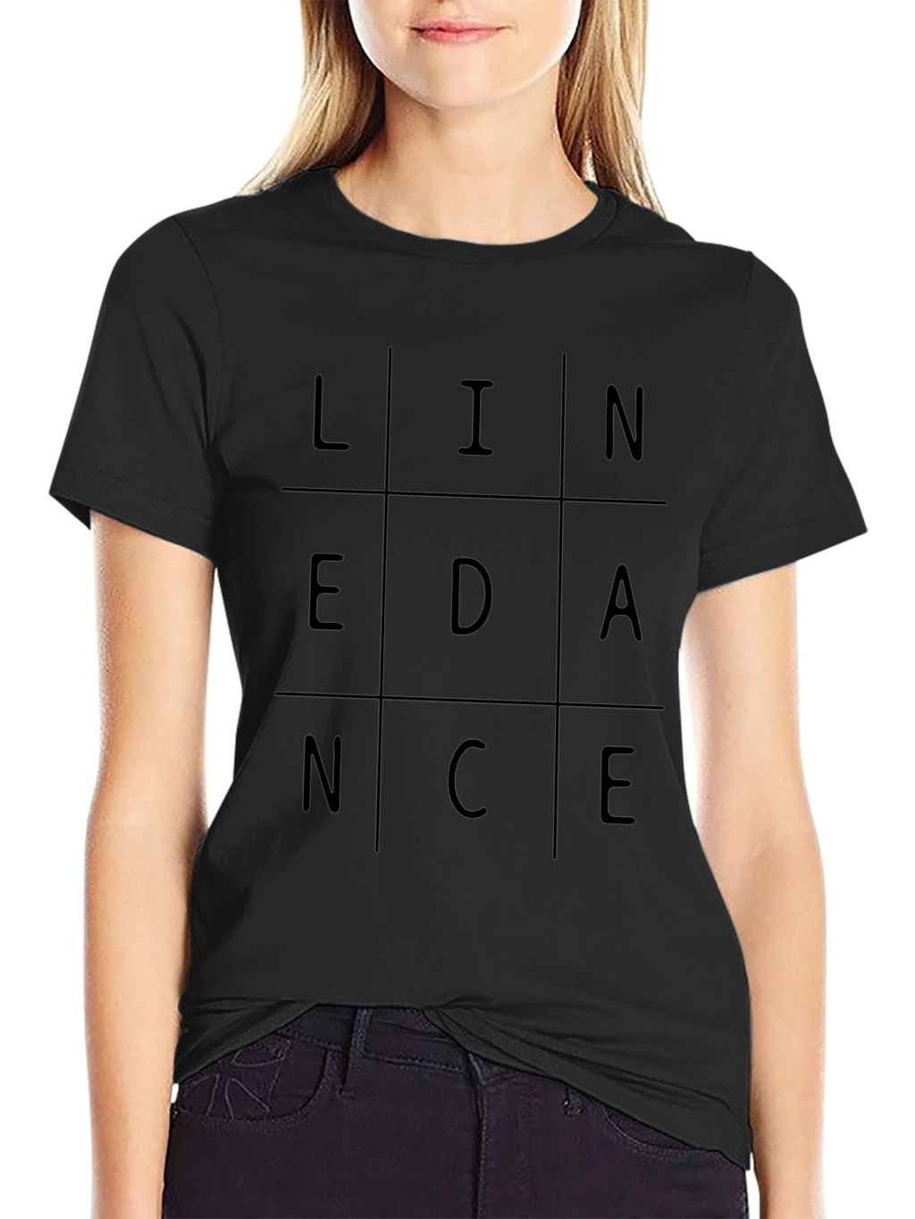 LINEDANCE Graphic T-Shirt - Trendy Grid Design
