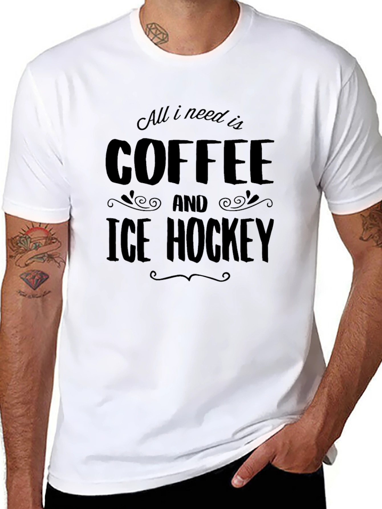 Coffee and Ice Hockey T-Shirt