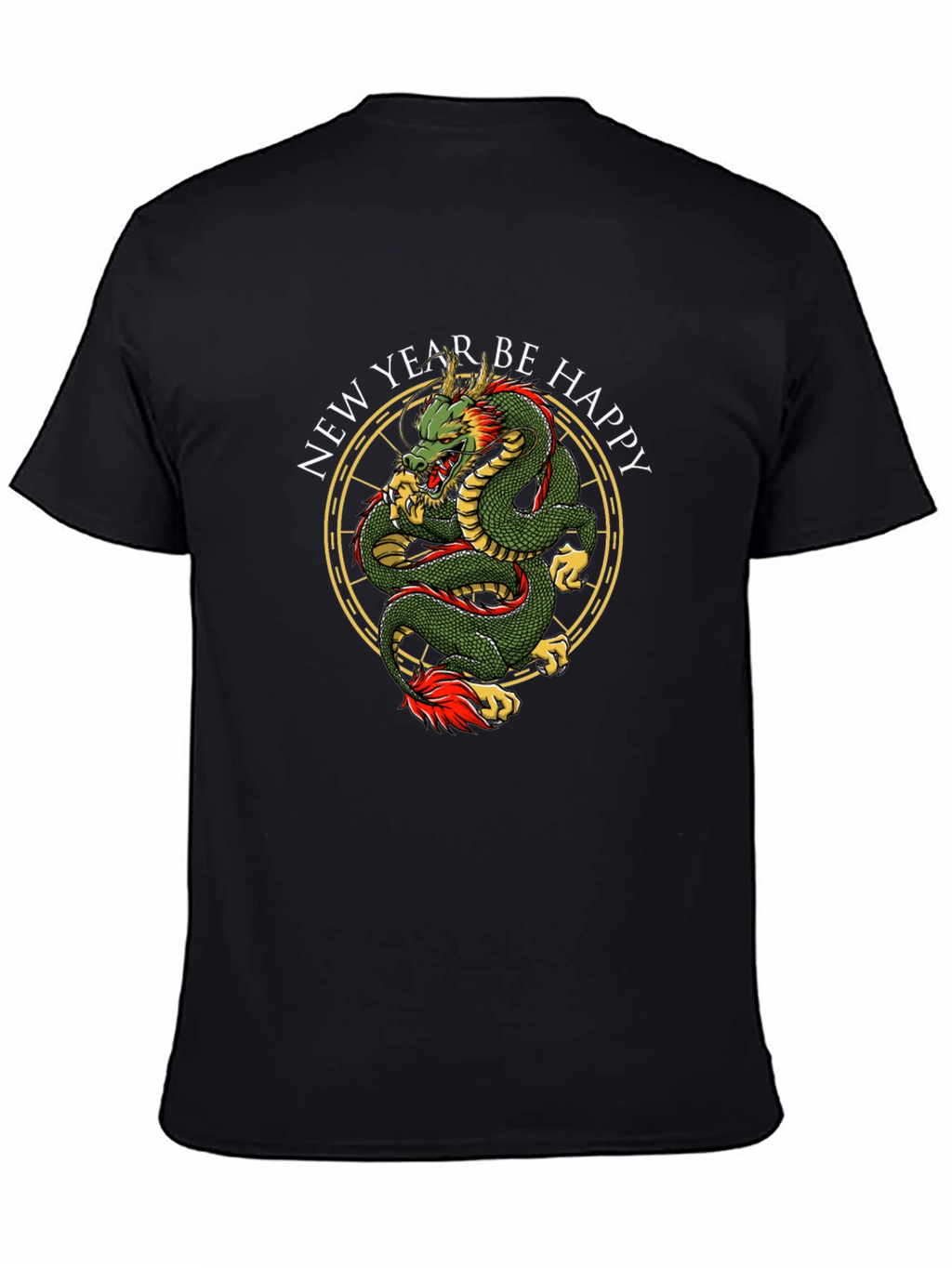 New Year Dragon Graphic Tee - Black