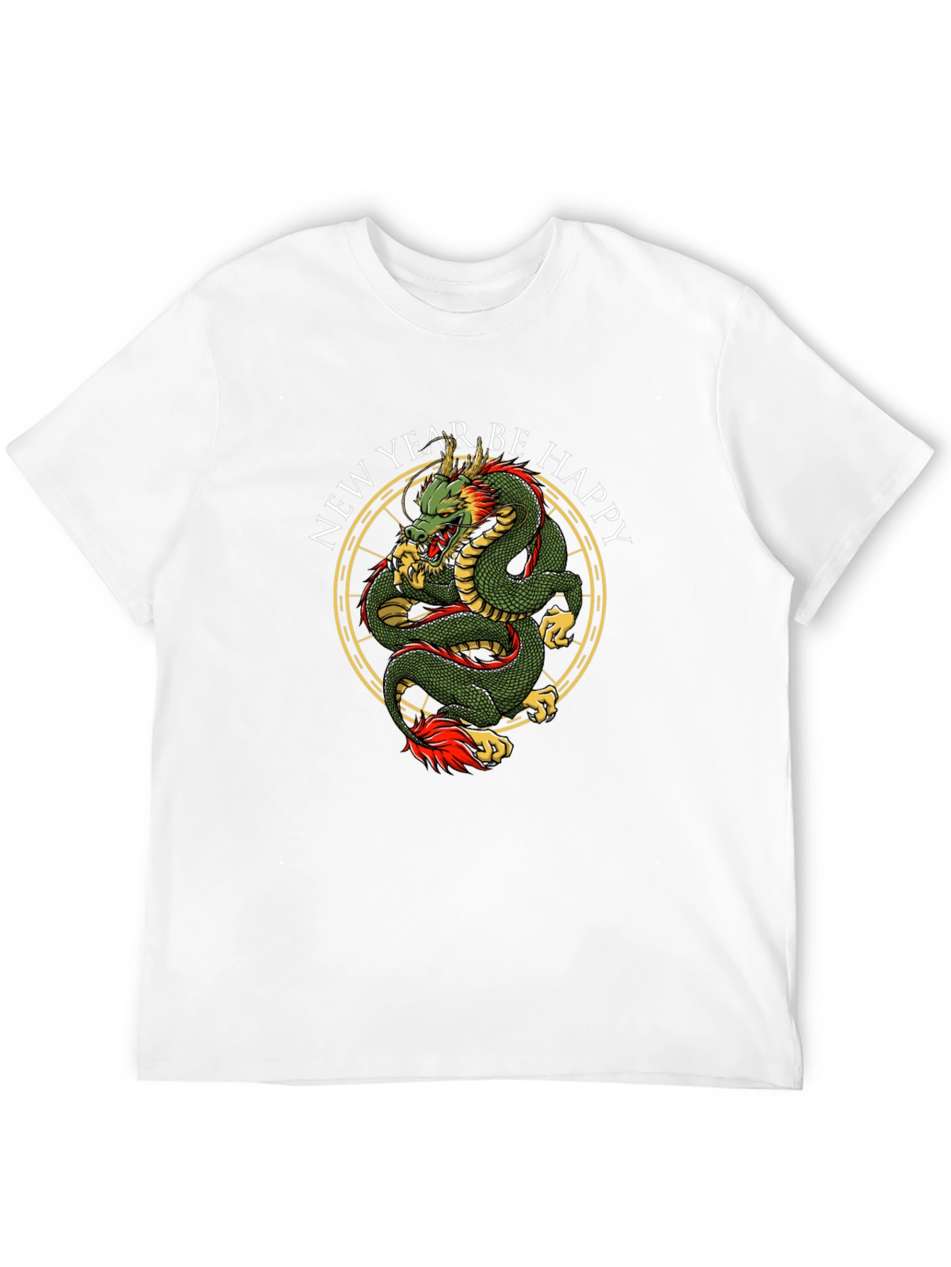 New Year Dragon Graphic Tee - Black
