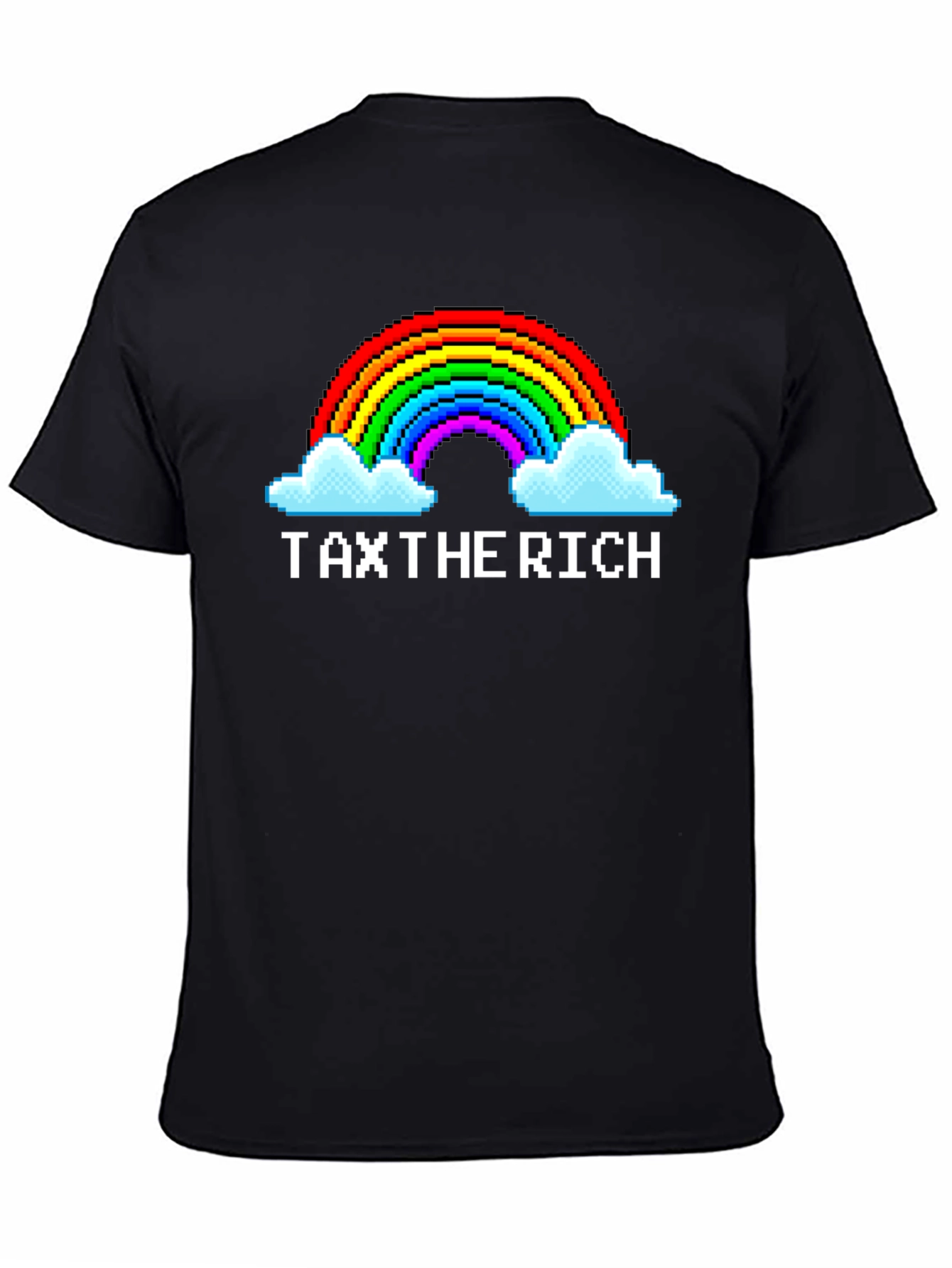 Tax The Rich Pixel Rainbow Graphic Tee