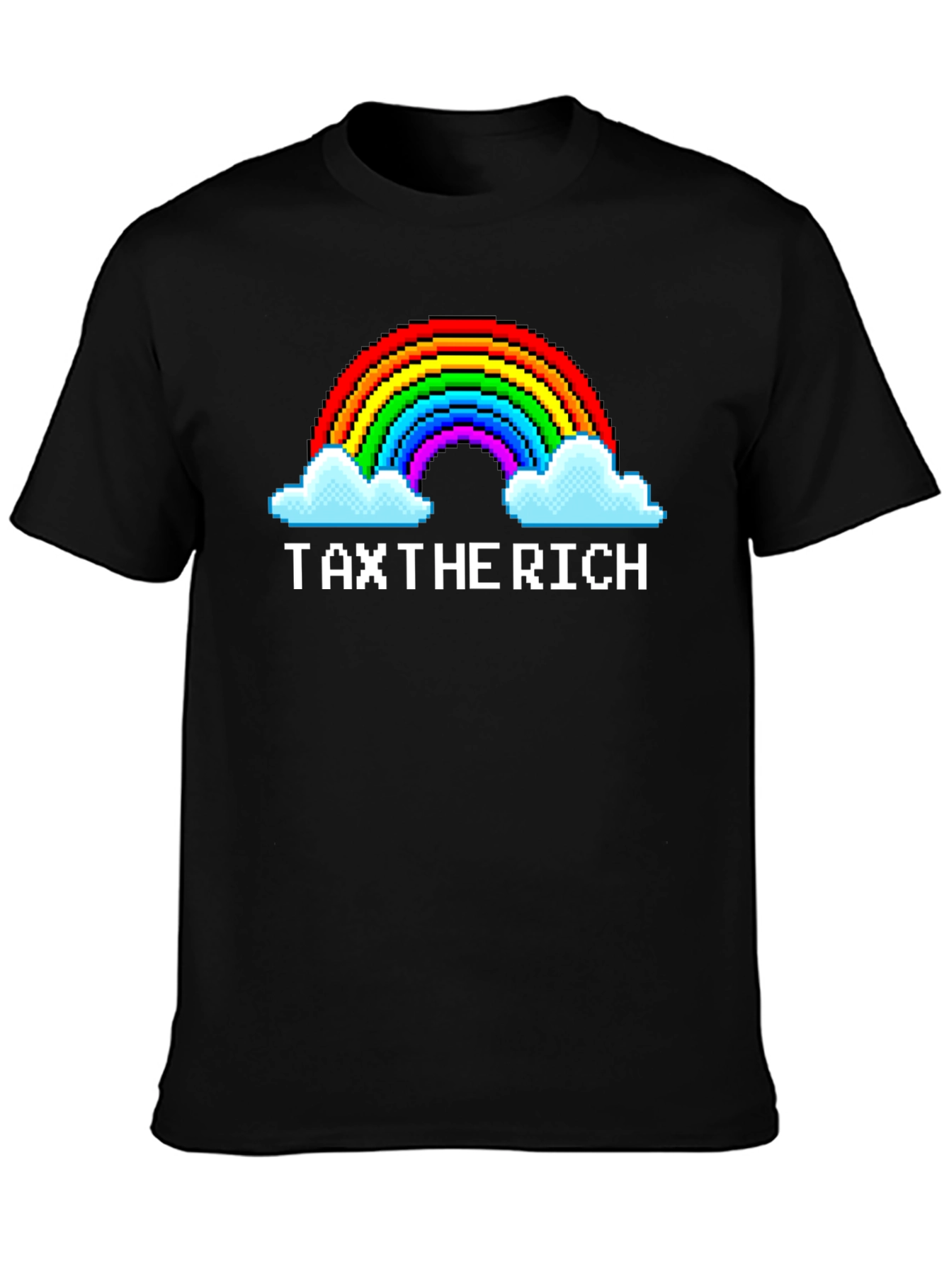 Tax The Rich Pixel Rainbow Graphic Tee