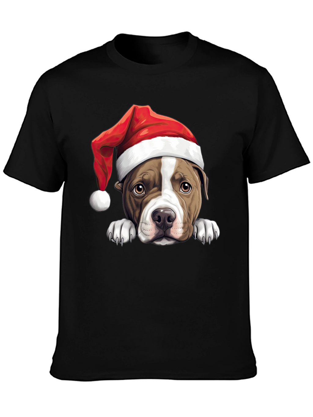 Dog in Santa Hat Graphic Tee