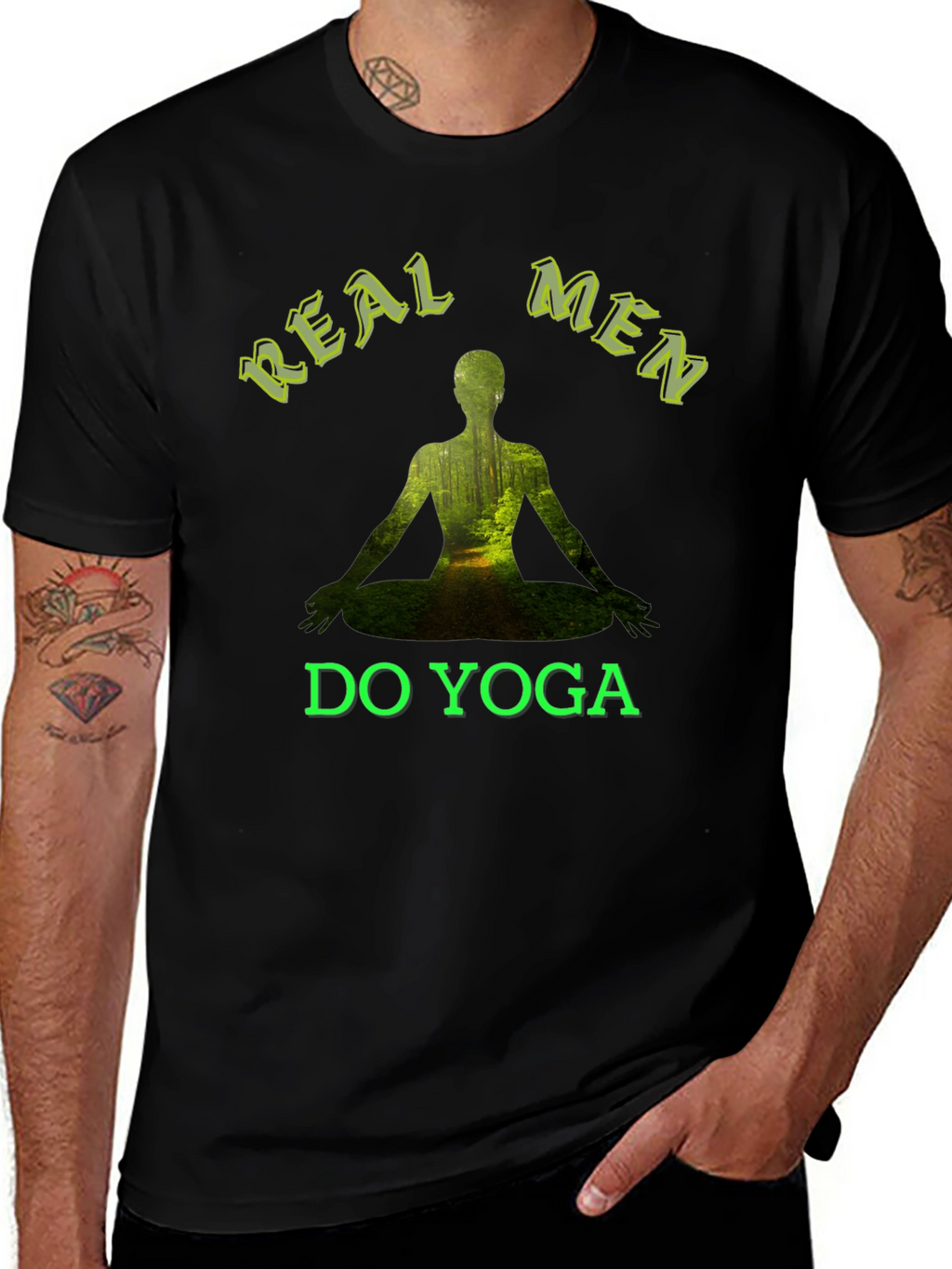Real Men Do Yoga T-Shirt - Nature Inspired Design