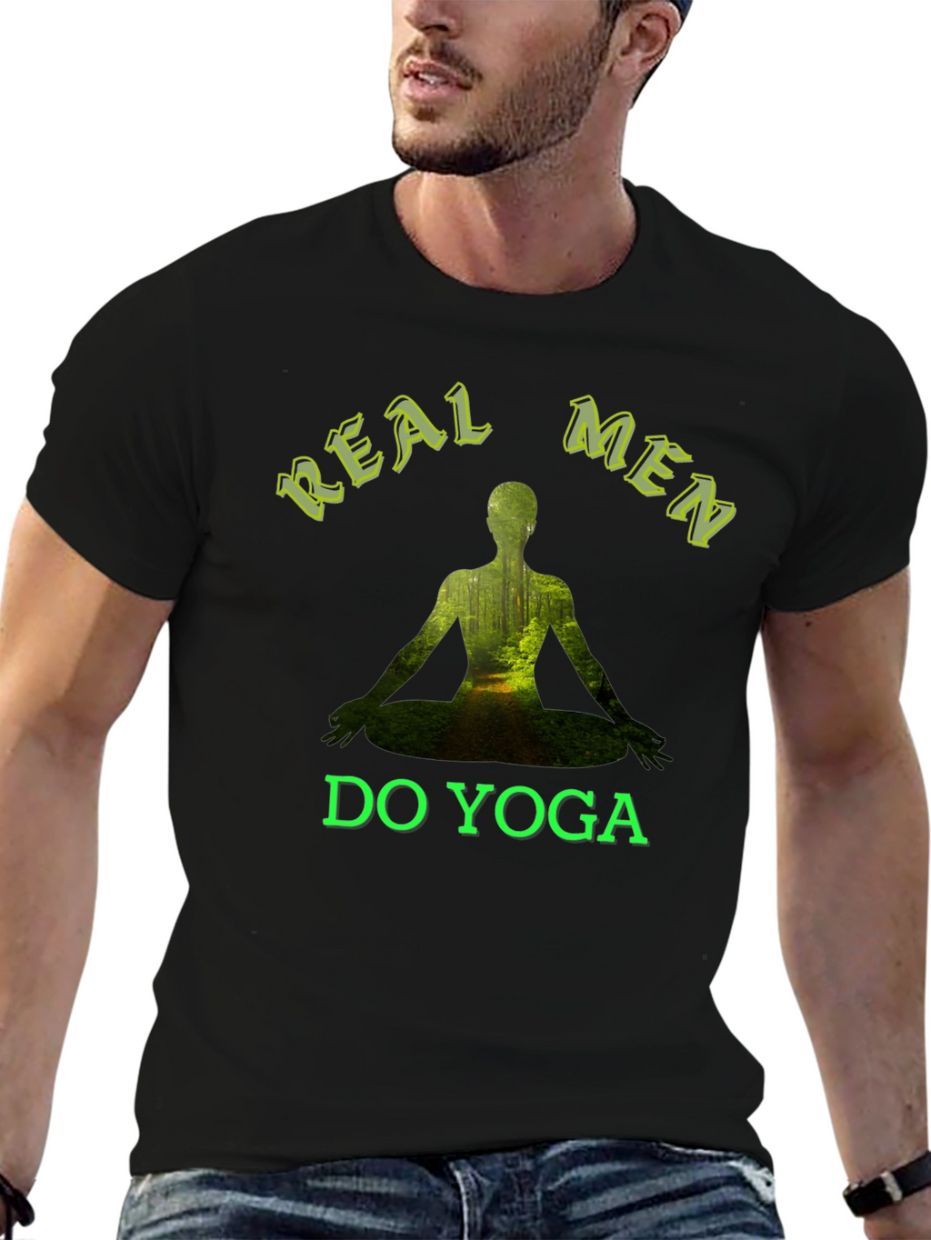 Real Men Do Yoga T-Shirt - Nature Inspired Design