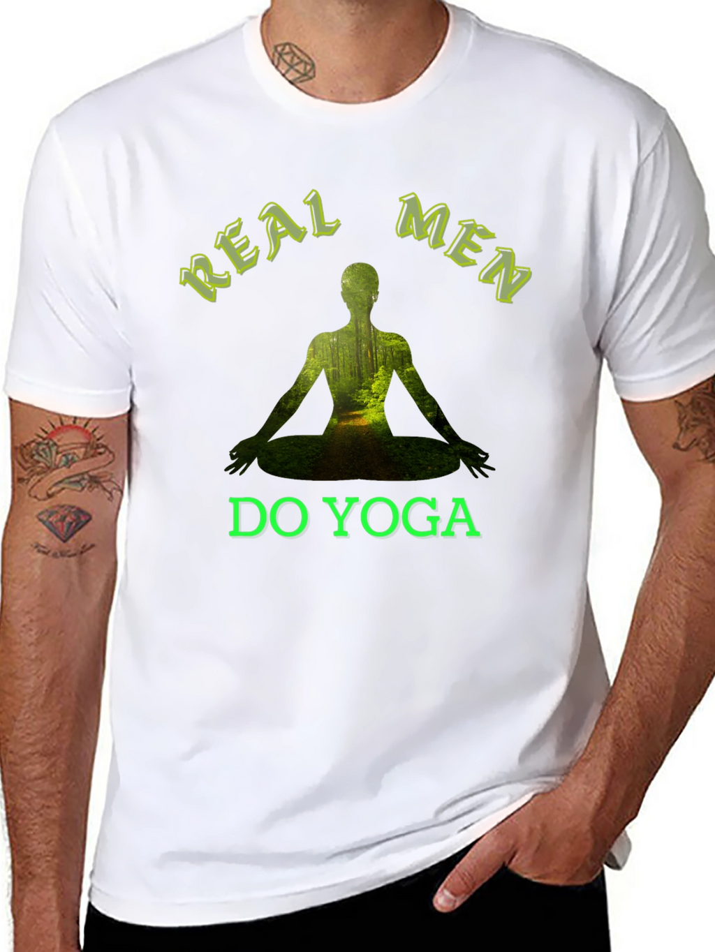 Real Men Do Yoga T-Shirt - Nature Inspired Design