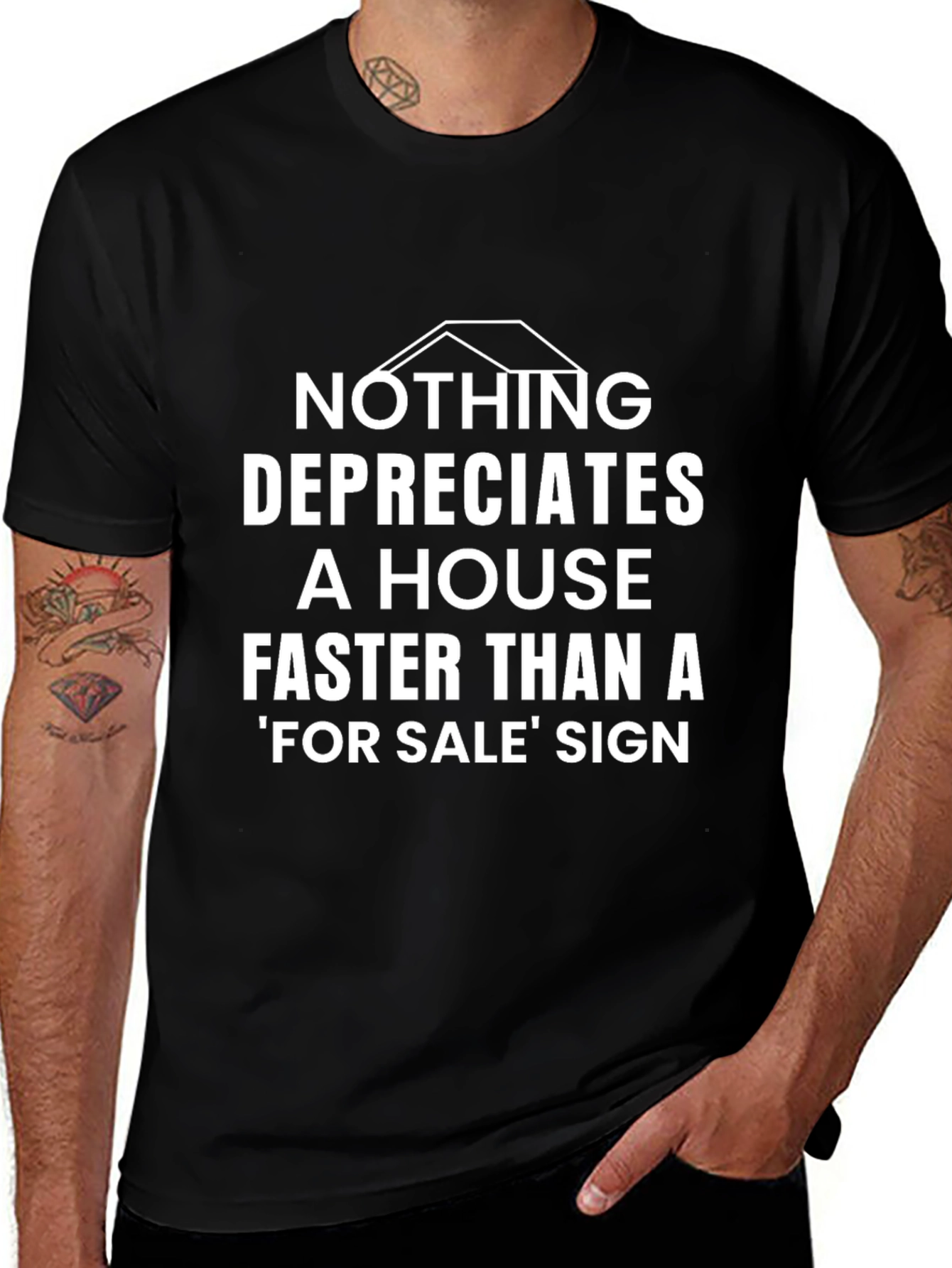 Funny Real Estate T-Shirt Nothing Depreciates A House Sign Tee