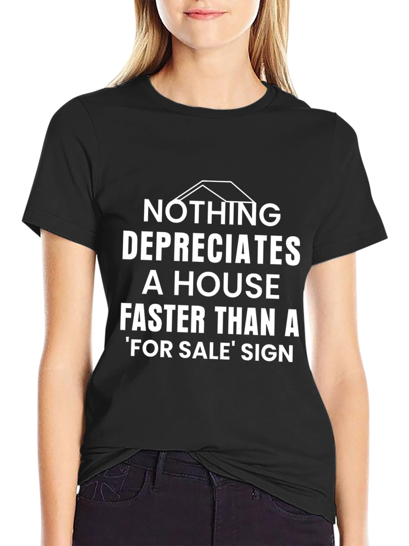 Funny Real Estate T-Shirt Nothing Depreciates A House Sign Tee