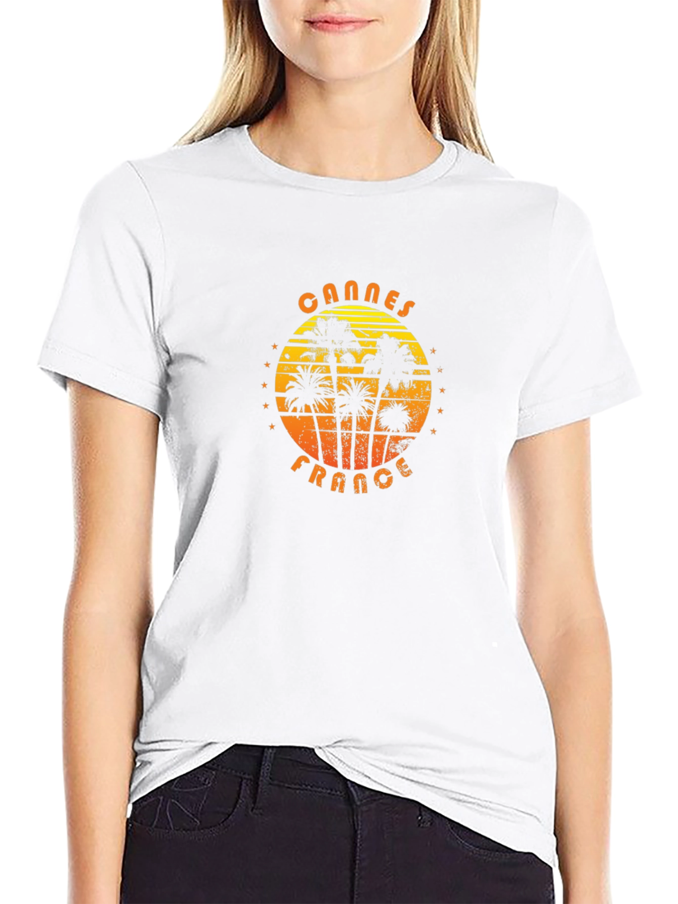 Cannes France Graphic T-Shirt - Palm Tree Design