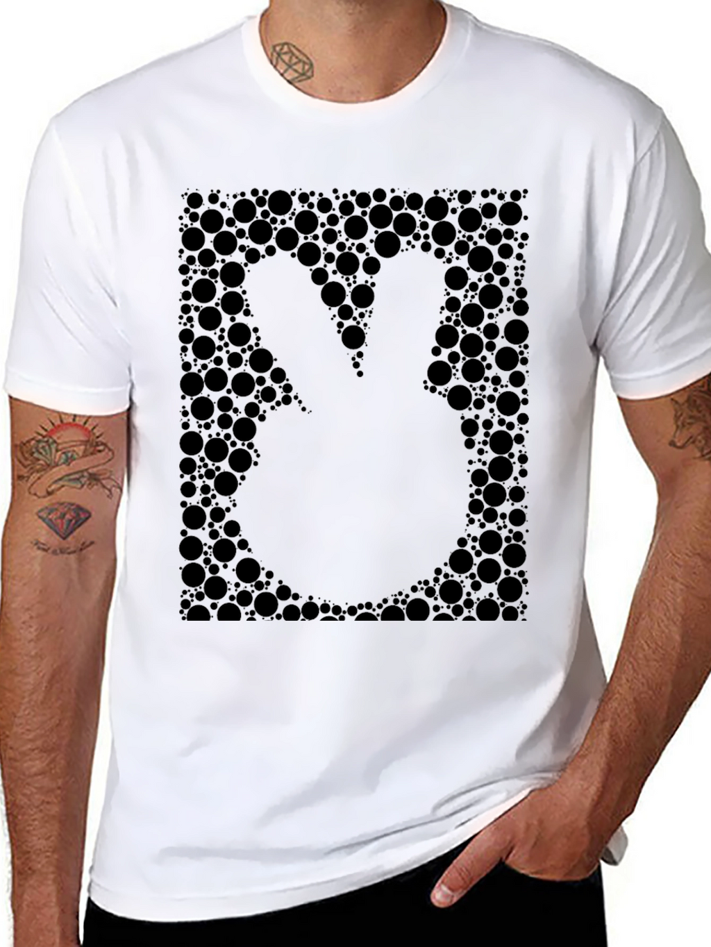 Black Peace Sign Bubble Graphic T-Shirt