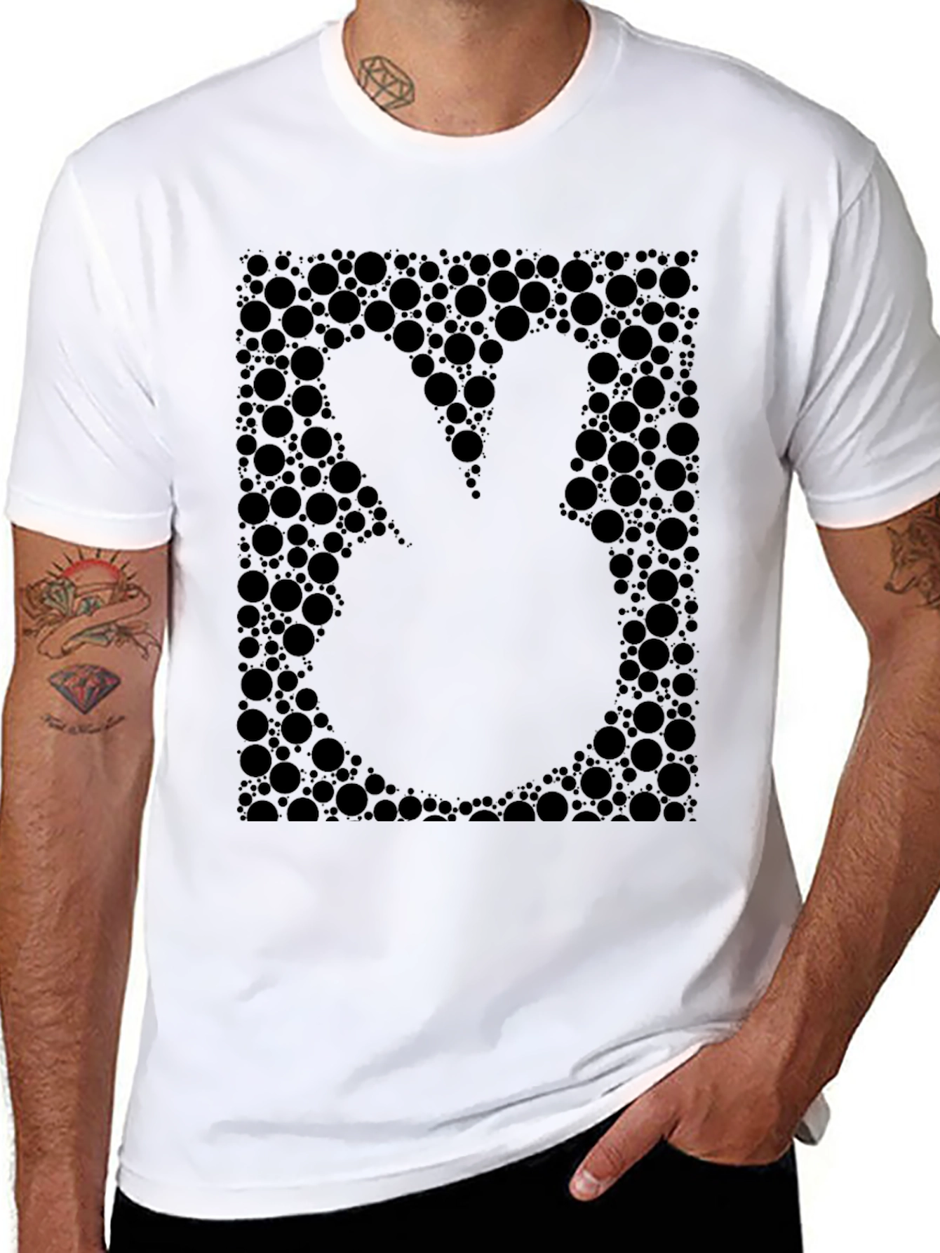 Black Peace Sign Bubble Graphic T-Shirt