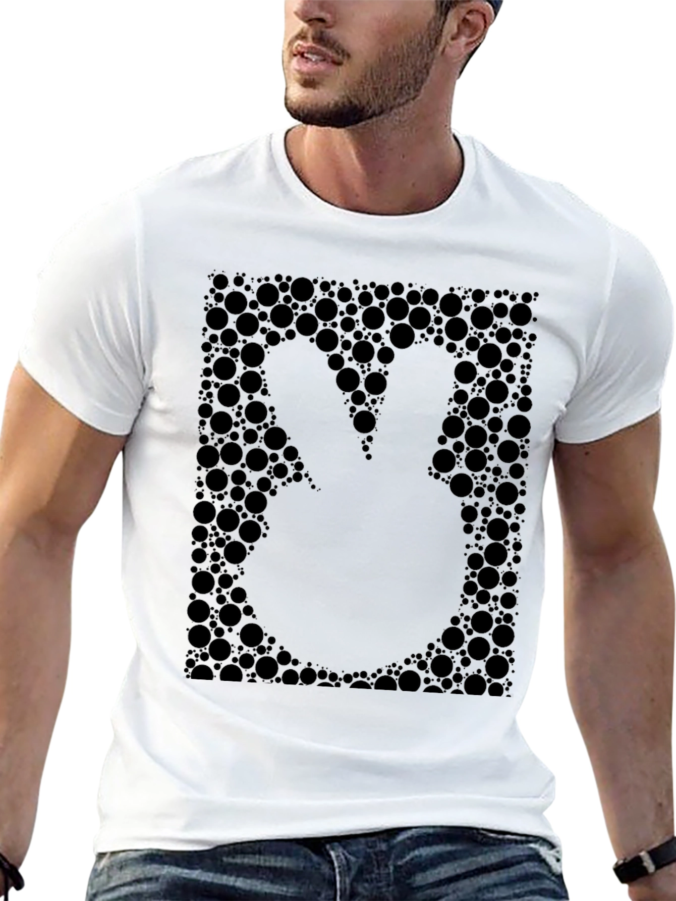 Black Peace Sign Bubble Graphic T-Shirt