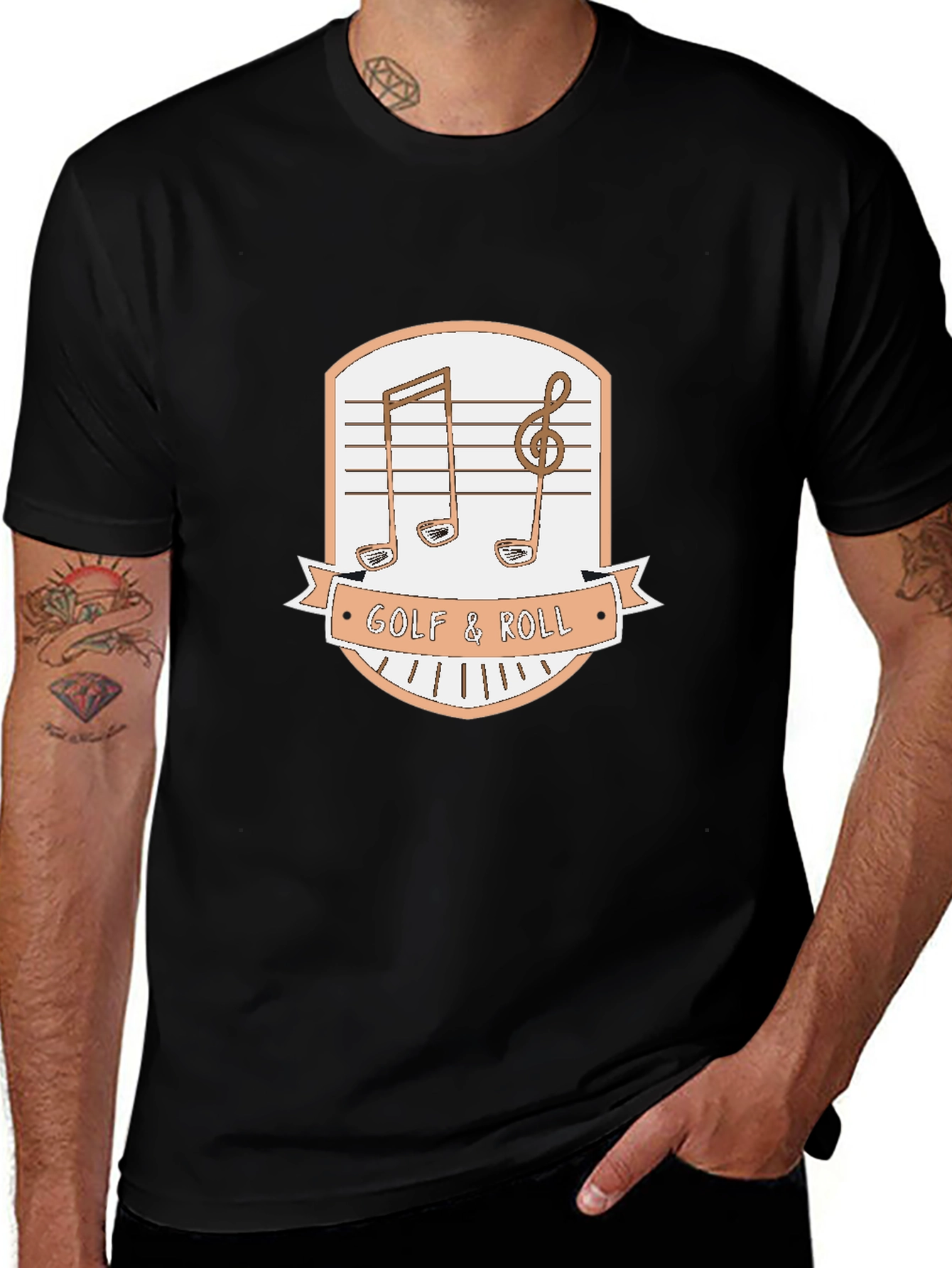 Golf & Roll Graphic Tee - Music Golf Lover Shirt