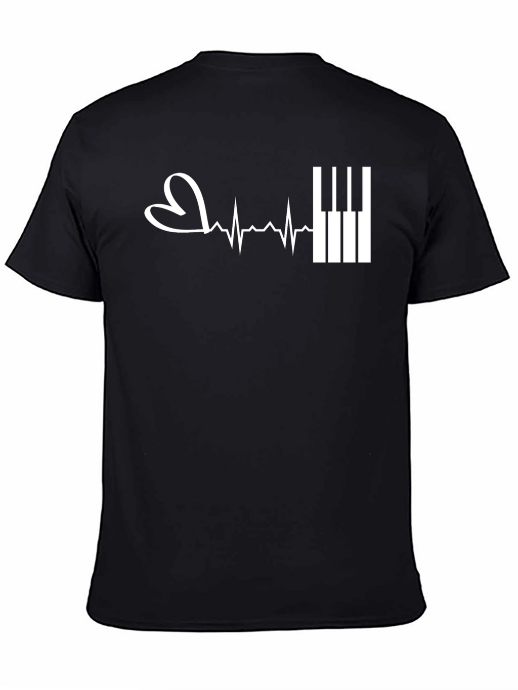 Piano Heartbeat T-Shirt - Music Lover Tee