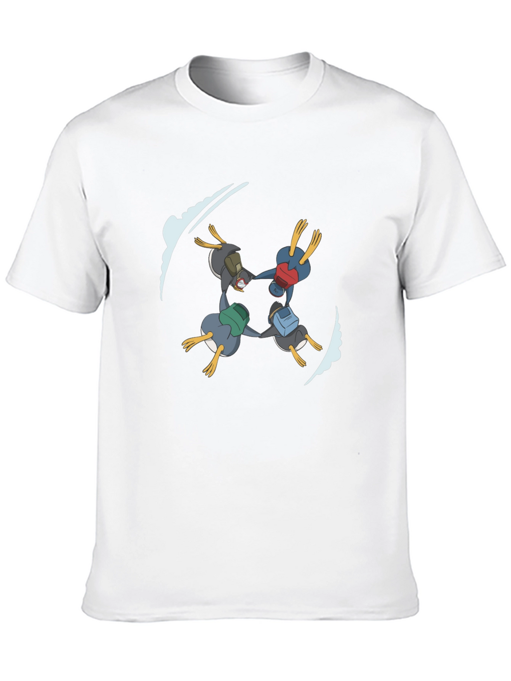 Penguin Skydive T-Shirt - Black Cotton Tee