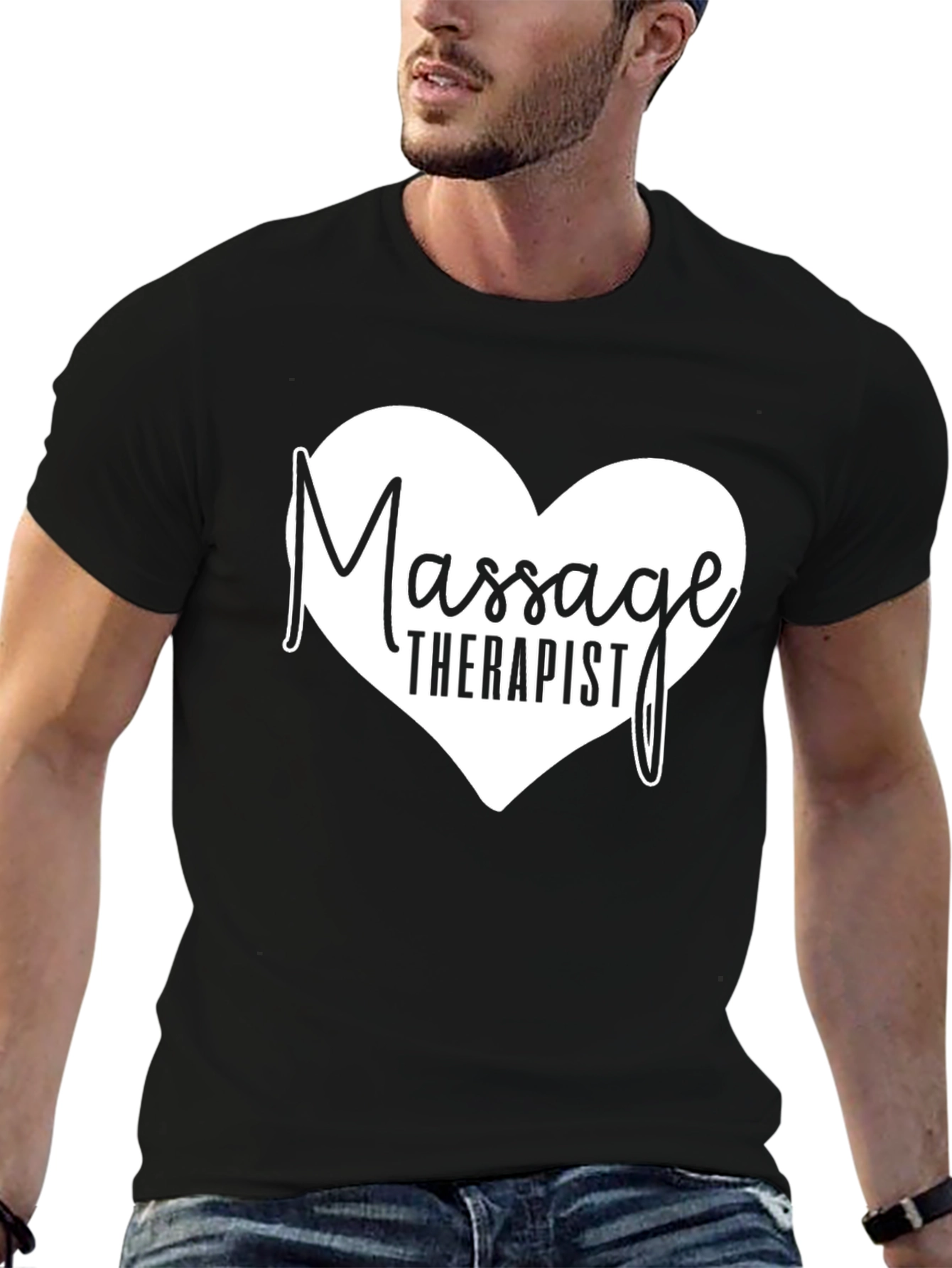 Massage Therapist Heart Graphic T-Shirt