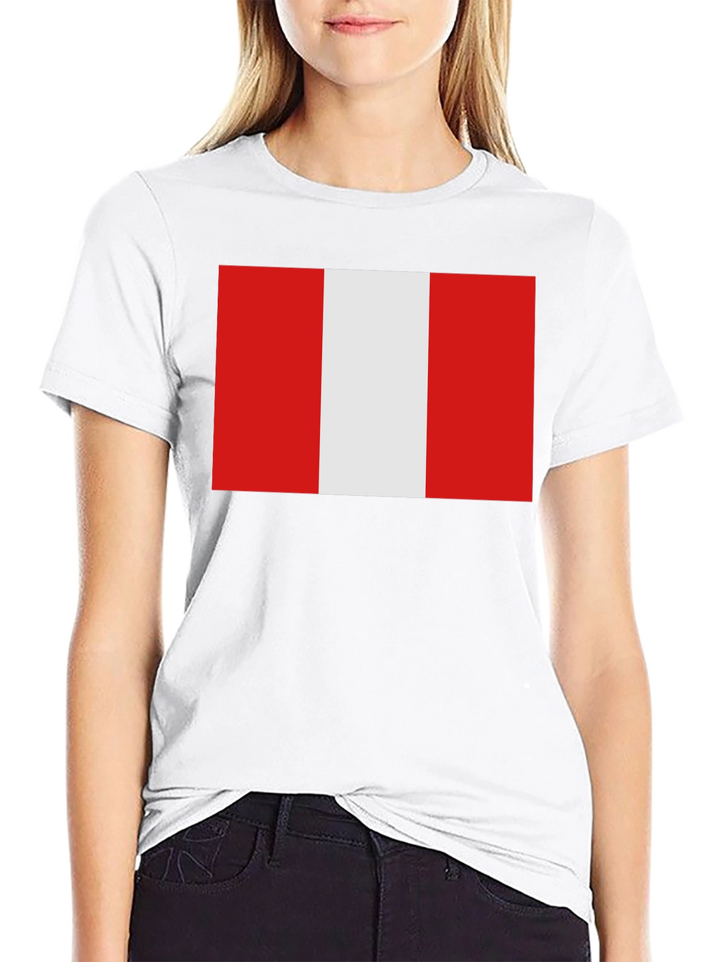 Peru Flag Graphic Tee - Black Cotton T-Shirt