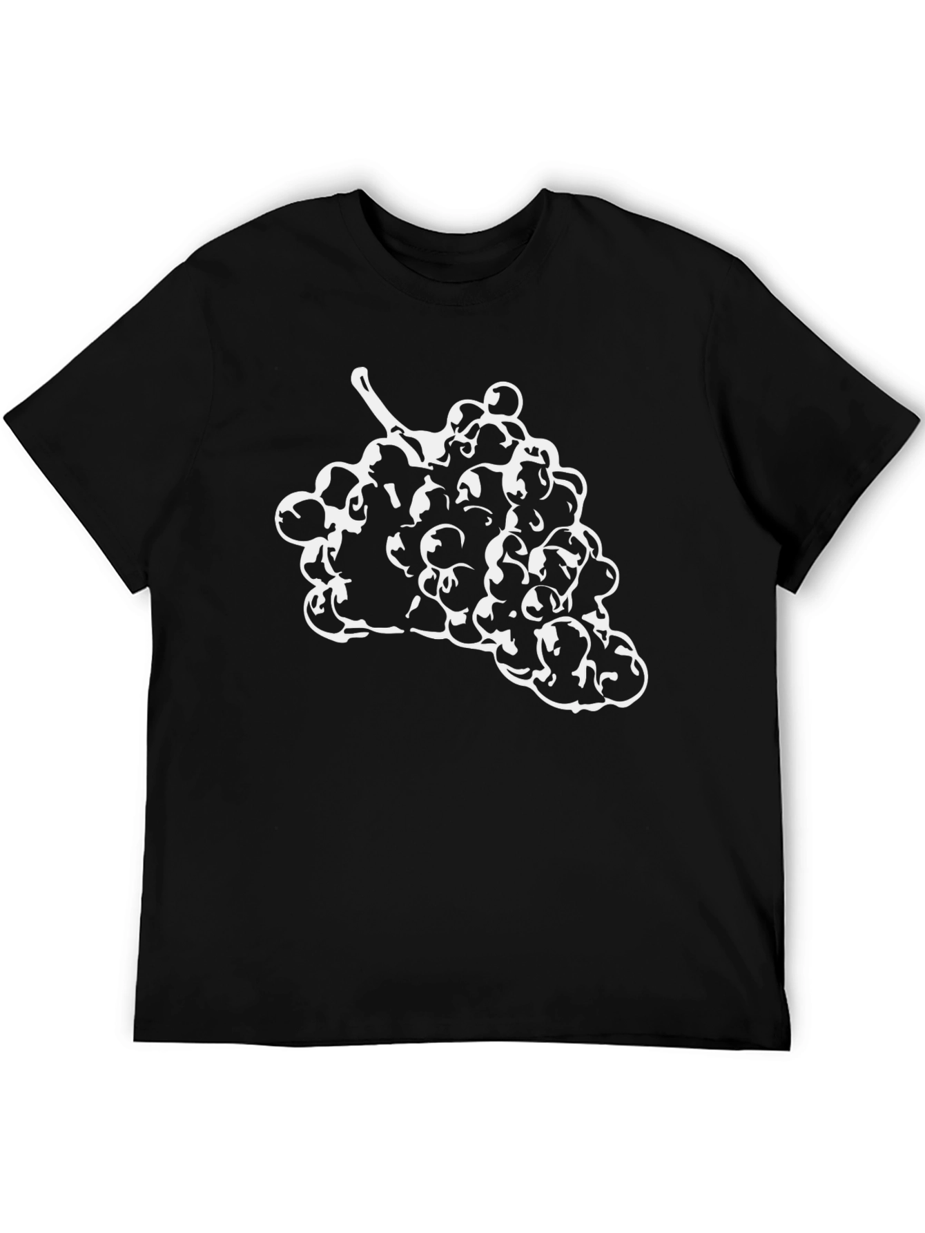 Black T-Shirt with White Grape Design