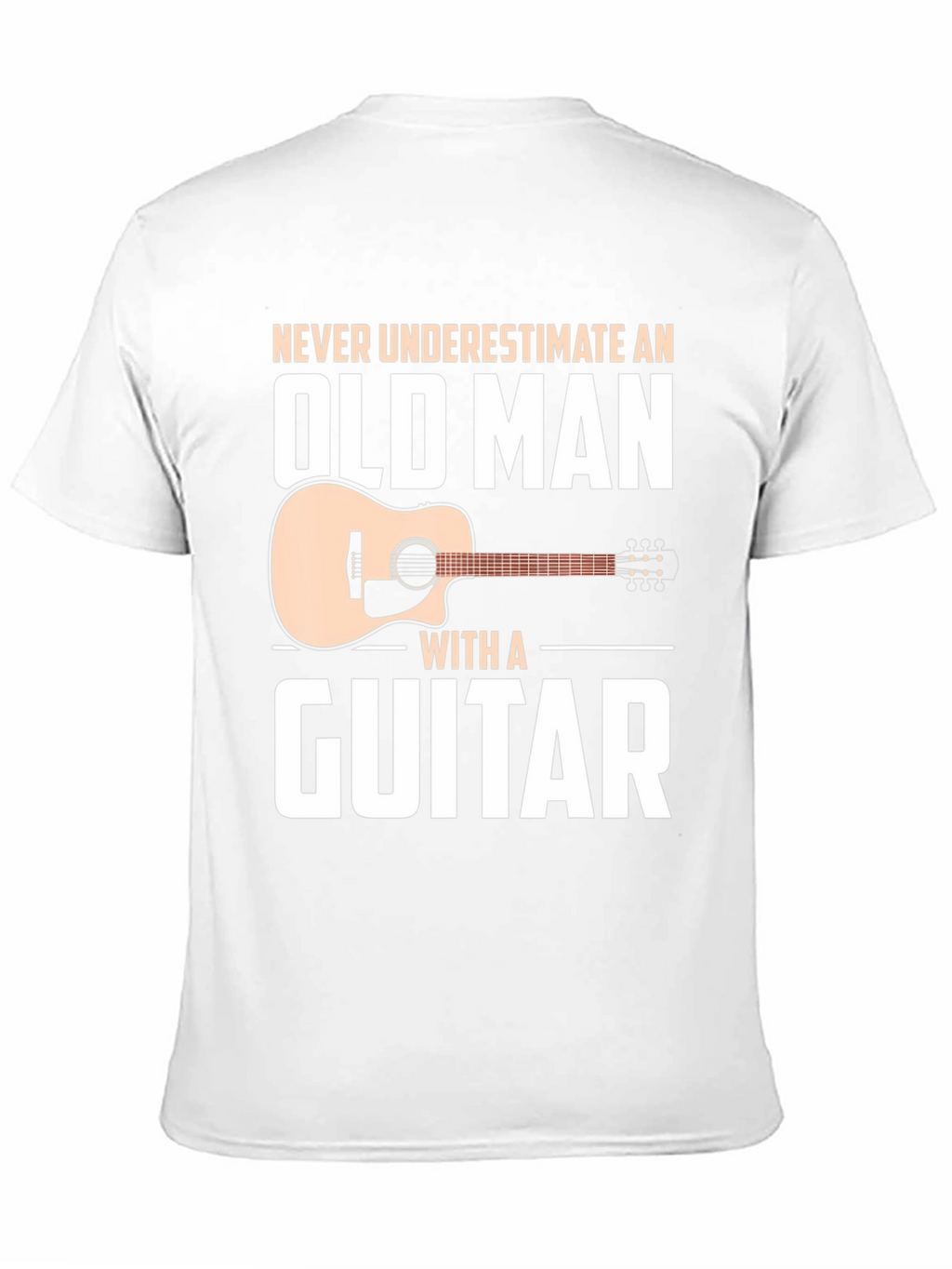 Never Underestimate Old Man Guitar Black T-Shirt