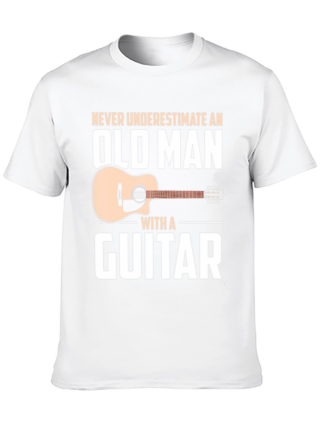 Never Underestimate Old Man Guitar Black T-Shirt